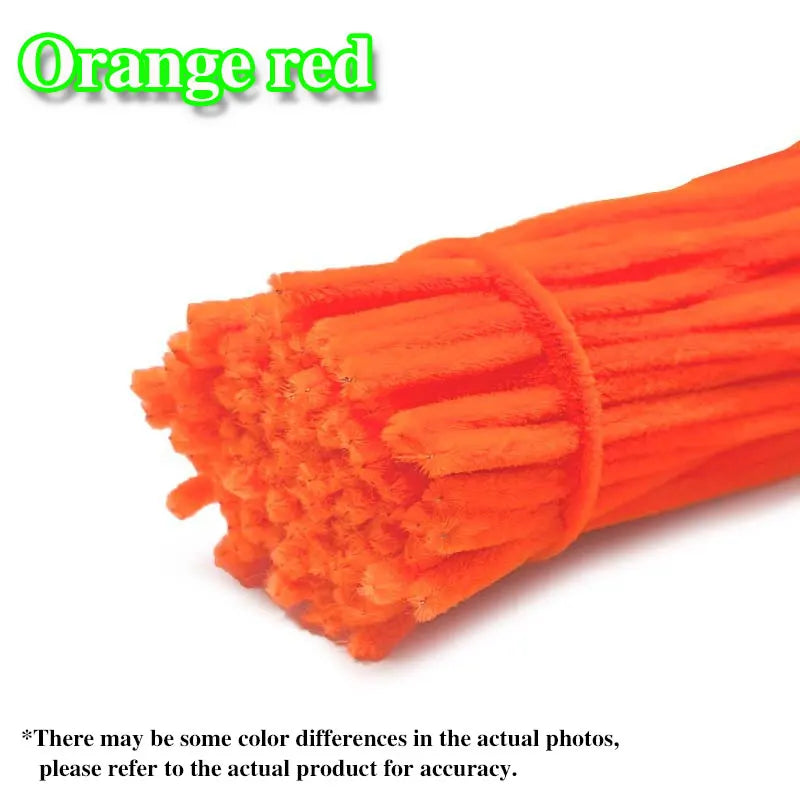 50/100Pcs Chenille Stems Colorful DIY Strips Twist Bar Anvil Wire Plush Strips Handmade Art Materials Toys DIY Craft Supplies