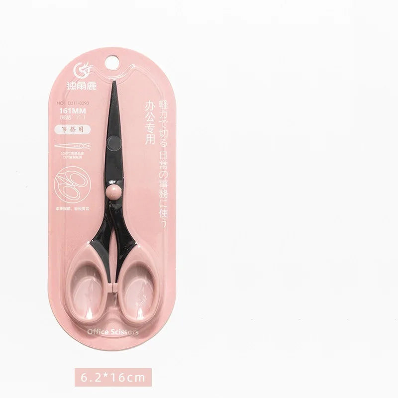 Morandi Color Scissor Stainless Steel Blade Safe Design Cutter for Fine Art Diary Album Craft Stationery Office School Supplies