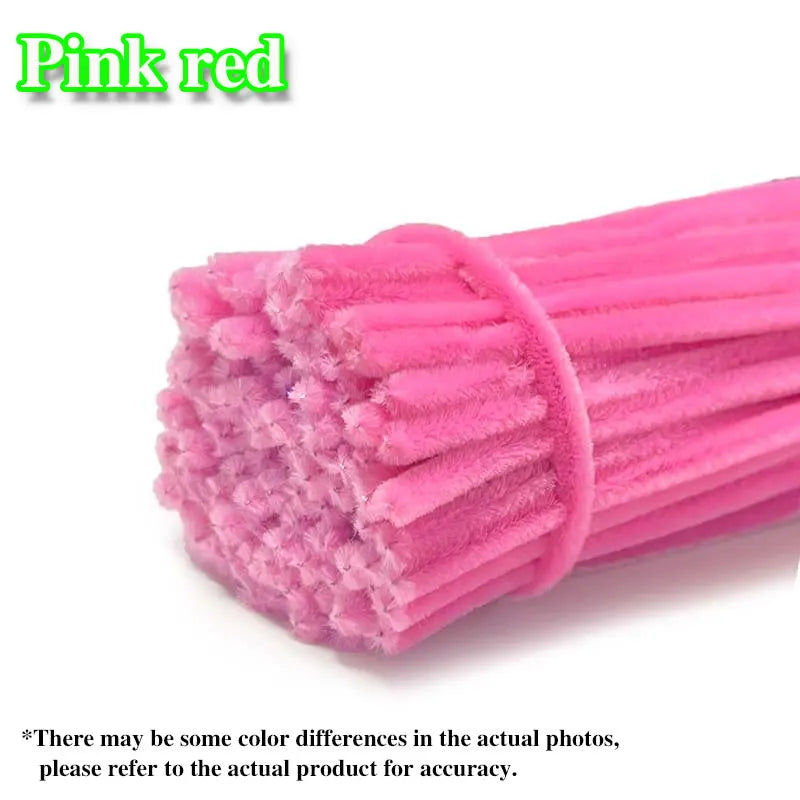 50/100Pcs Chenille Stems Colorful DIY Strips Twist Bar Anvil Wire Plush Strips Handmade Art Materials Toys DIY Craft Supplies