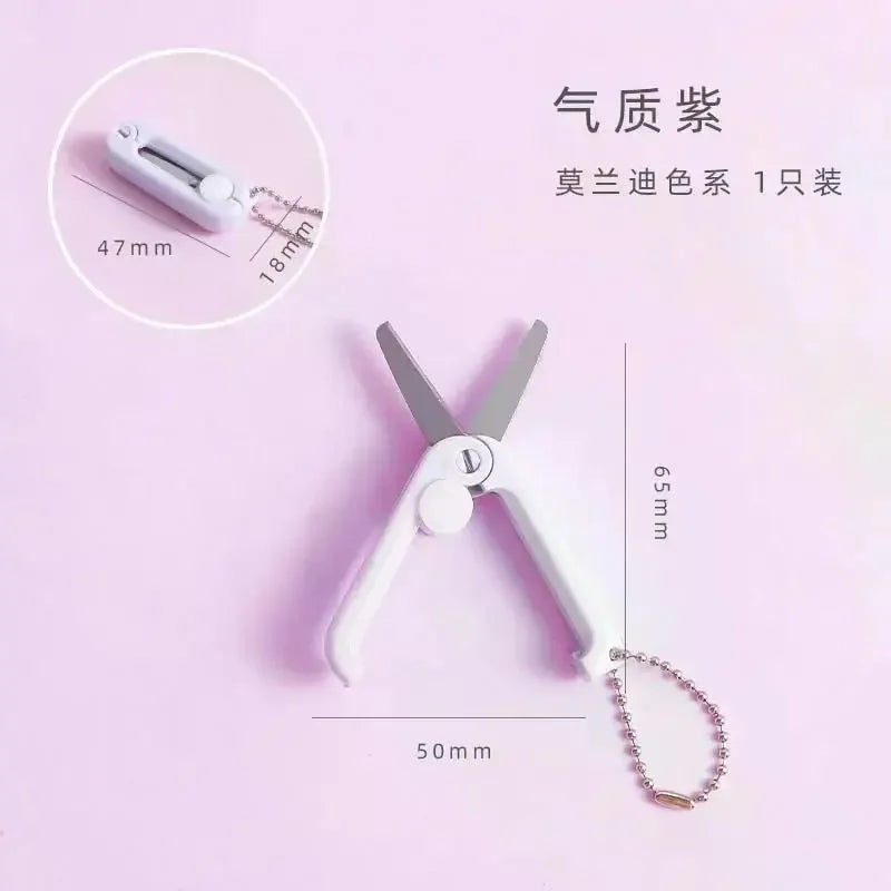 1pcs Mini Portable Folding Scissors Morandi Simple Paper-Cutting Art Tool Stationary Scissors Office School Supplies