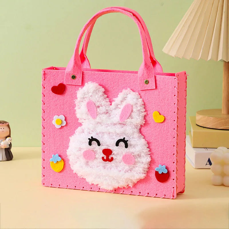 DIY Felt Animal Bag Craft Set Beginners Handmade Craft Art Toys for Kids Girl Sewing Craft Kit Making Supplies Learn To Sew