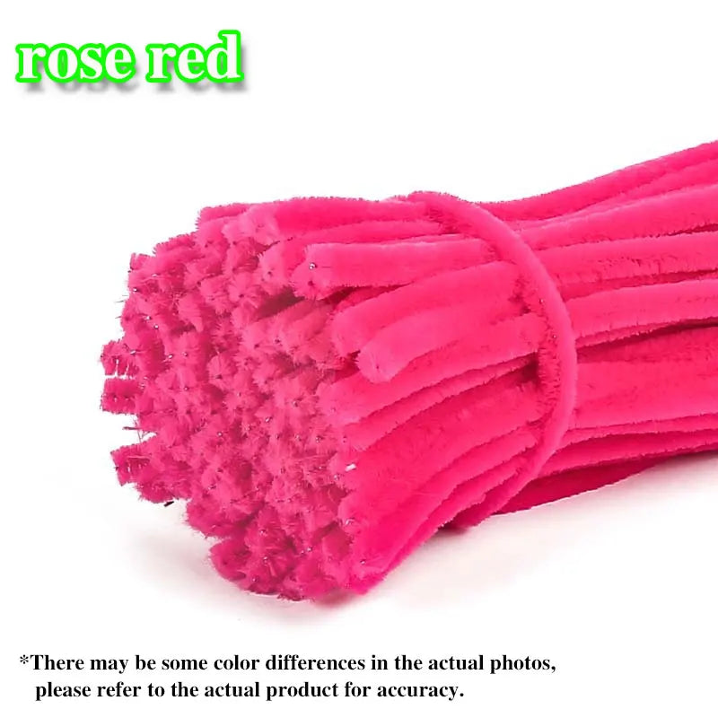 50/100Pcs Chenille Stems Colorful DIY Strips Twist Bar Anvil Wire Plush Strips Handmade Art Materials Toys DIY Craft Supplies