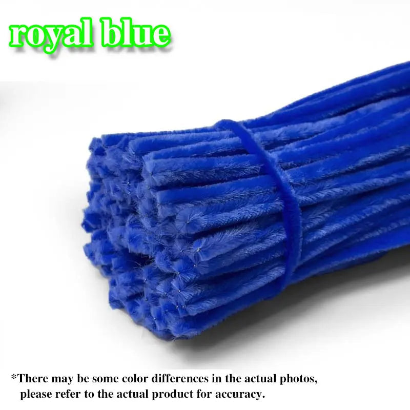 50/100Pcs Chenille Stems Colorful DIY Strips Twist Bar Anvil Wire Plush Strips Handmade Art Materials Toys DIY Craft Supplies