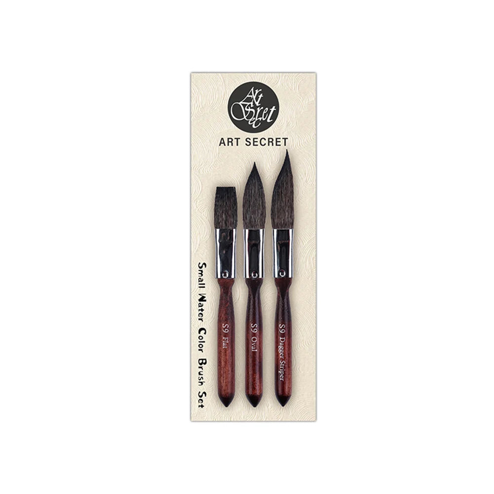 Artsecret Mini Dagger Oval Flat Squirrel Hair Watercolor Brushes Set Professional Painting Brush for Painting Art Supplies