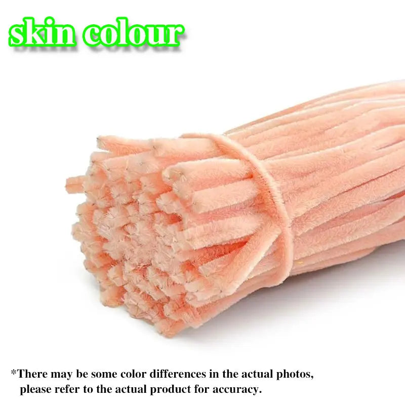 50/100Pcs Chenille Stems Colorful DIY Strips Twist Bar Anvil Wire Plush Strips Handmade Art Materials Toys DIY Craft Supplies