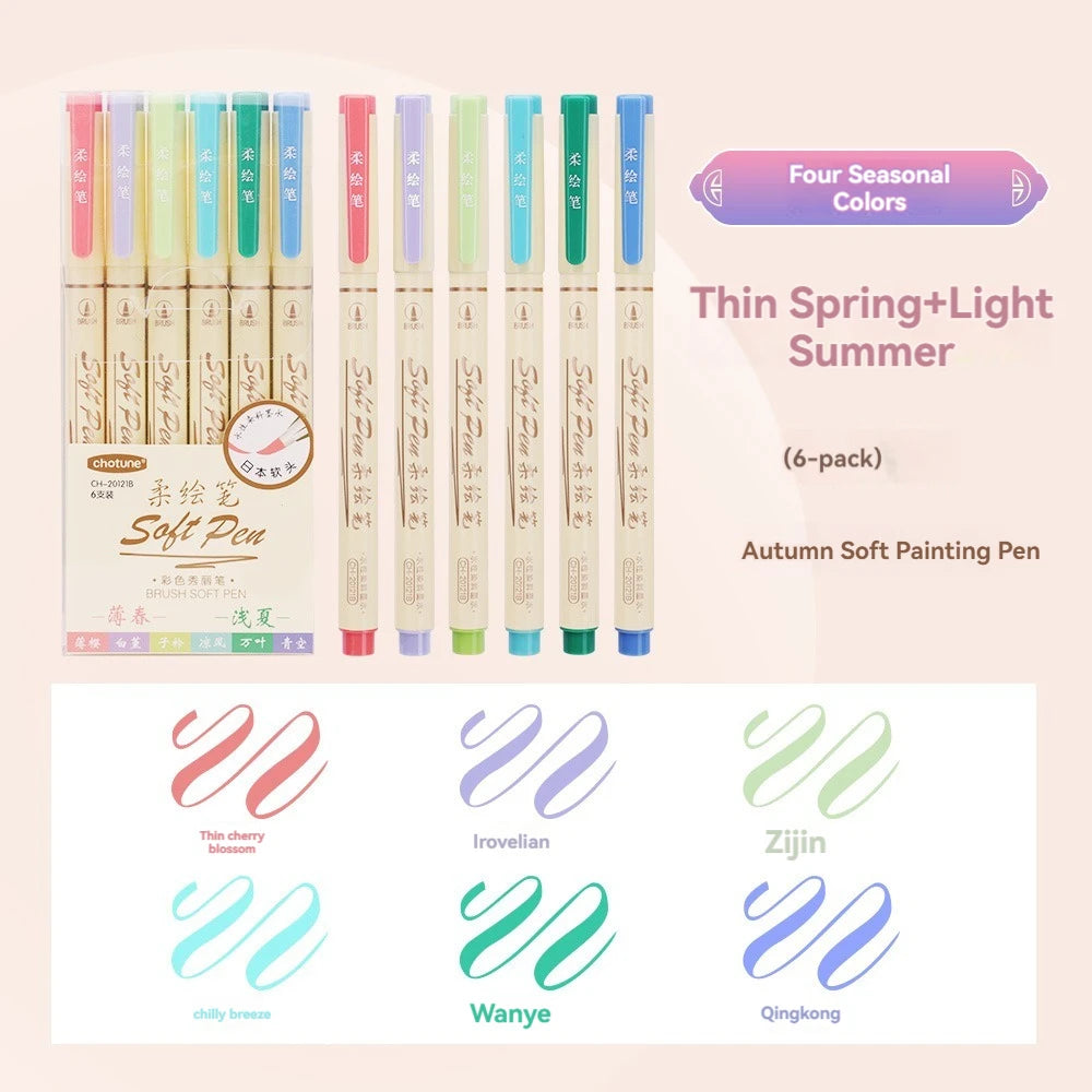 24/3 Color Vintage Watercolor Lettering Art Marker Drawing Pen Set Multicolor Soft Brush Tip Calligraphy Painting Art Supplies