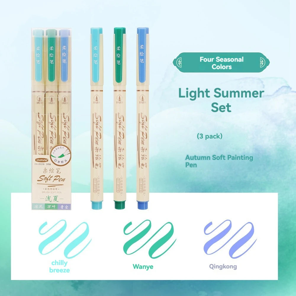 24/3 Color Vintage Watercolor Lettering Art Marker Drawing Pen Set Multicolor Soft Brush Tip Calligraphy Painting Art Supplies