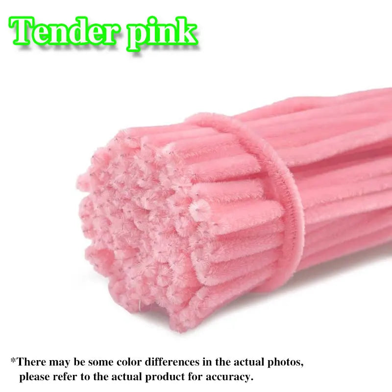 50/100Pcs Chenille Stems Colorful DIY Strips Twist Bar Anvil Wire Plush Strips Handmade Art Materials Toys DIY Craft Supplies