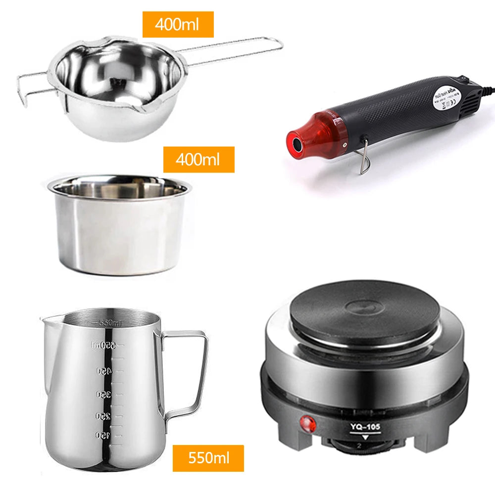 Candle Making Supplies For Candle Making, DIY Art&Crafts For Adults,Beginner, Electric Stove, Hot air gun, Melting Pot