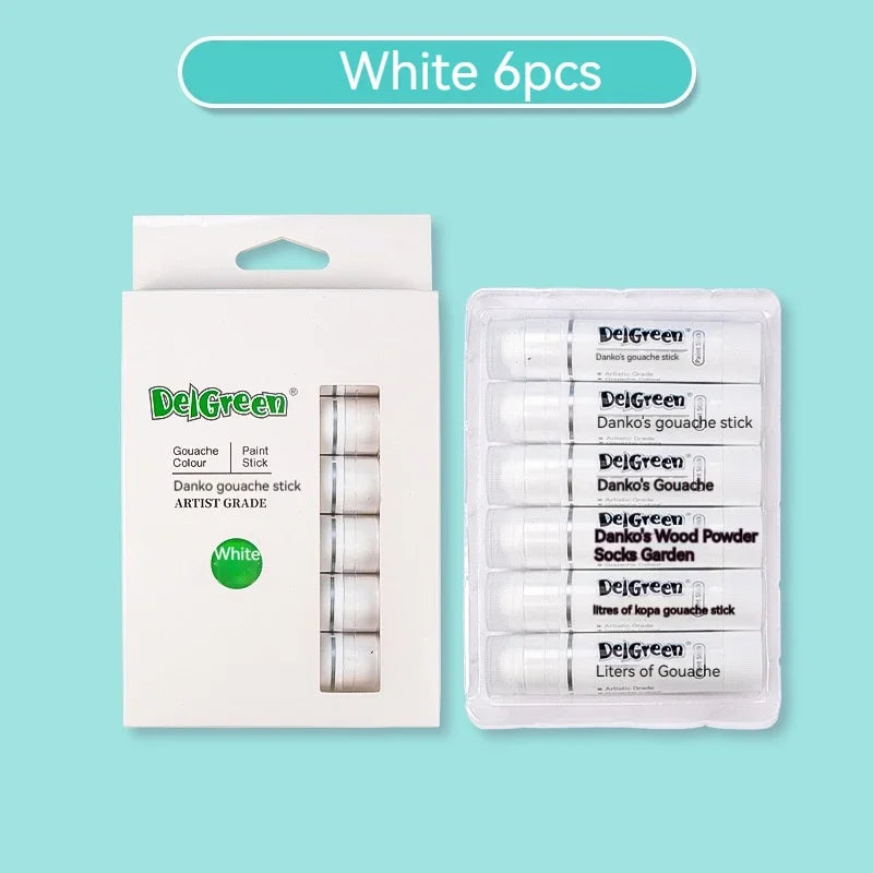 6-24 Colors Artist Soft Solid Gouache Paint Sticks/Pastels/Crayon Basic/Macaron Washable Non Toxic Graffiti Drawing Art Supplies