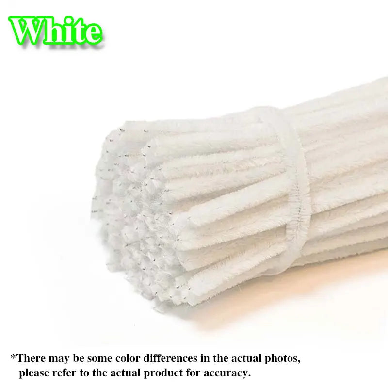 50/100Pcs Chenille Stems Colorful DIY Strips Twist Bar Anvil Wire Plush Strips Handmade Art Materials Toys DIY Craft Supplies