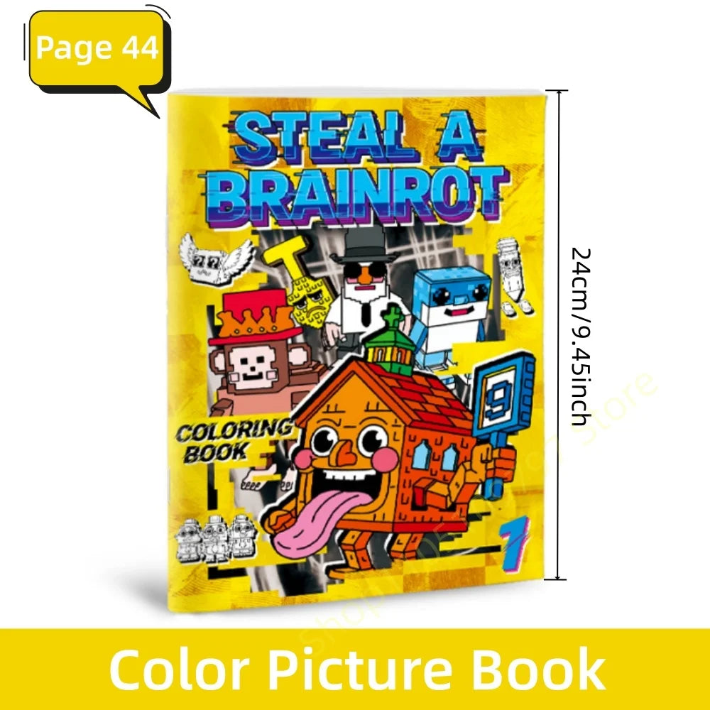 Steal A Brainrot Coloring Books Sketchbook School Colors Painting Art Supplies 67 House 9 Job Drawing Books Gifts Set Girl Toys