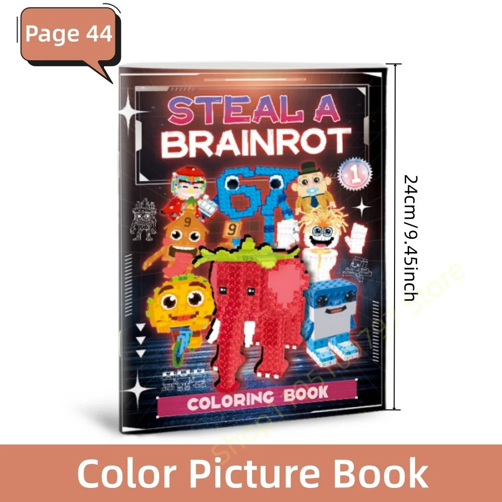 Steal A Brainrot Coloring Books Sketchbook School Colors Painting Art Supplies 67 House 9 Job Drawing Books Gifts Set Girl Toys