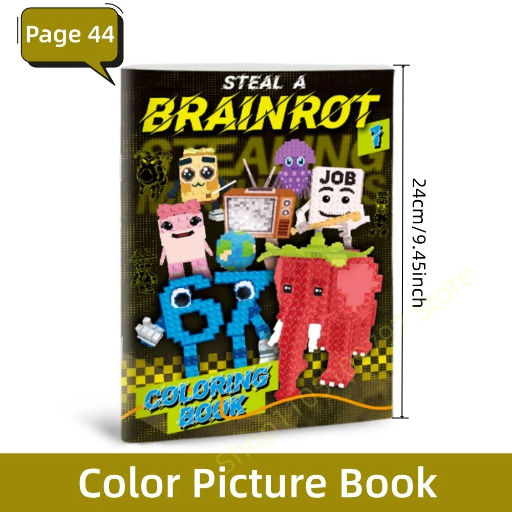 Steal A Brainrot Coloring Books Sketchbook School Colors Painting Art Supplies 67 House 9 Job Drawing Books Gifts Set Girl Toys