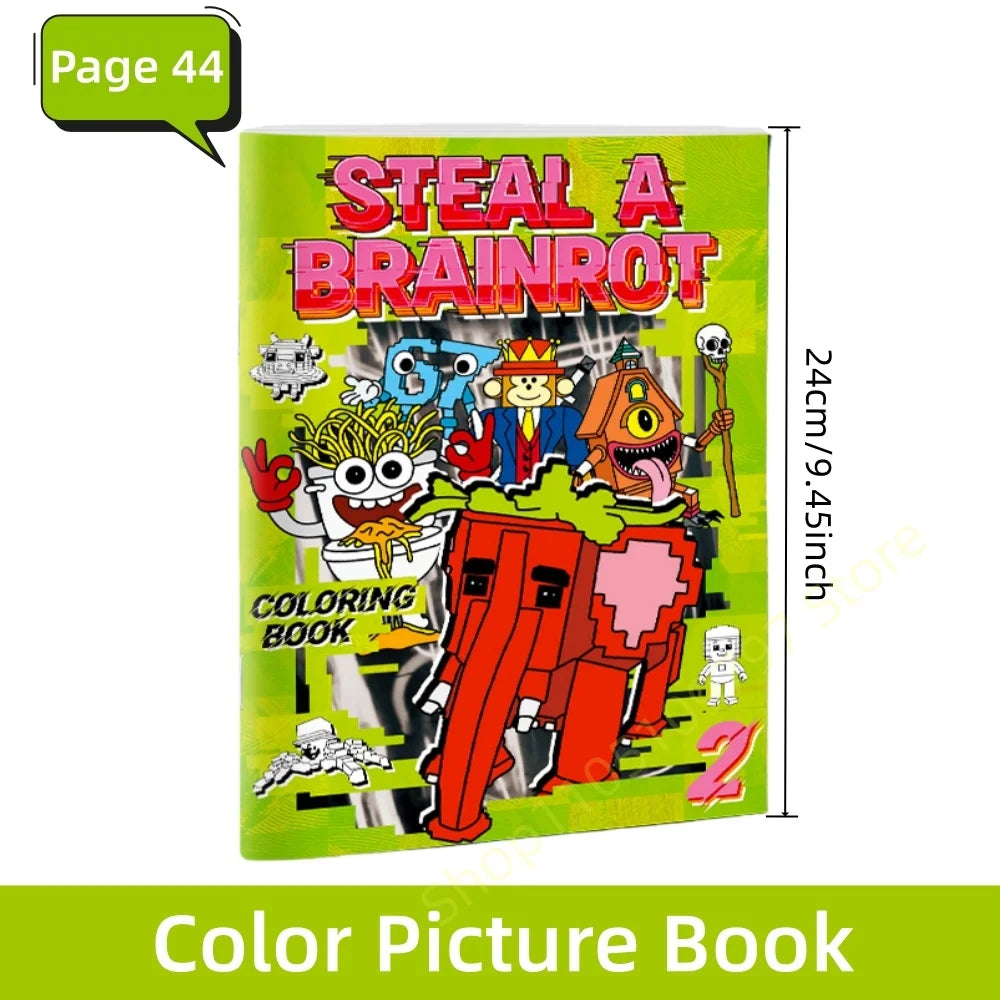 Steal A Brainrot Coloring Books Sketchbook School Colors Painting Art Supplies 67 House 9 Job Drawing Books Gifts Set Girl Toys