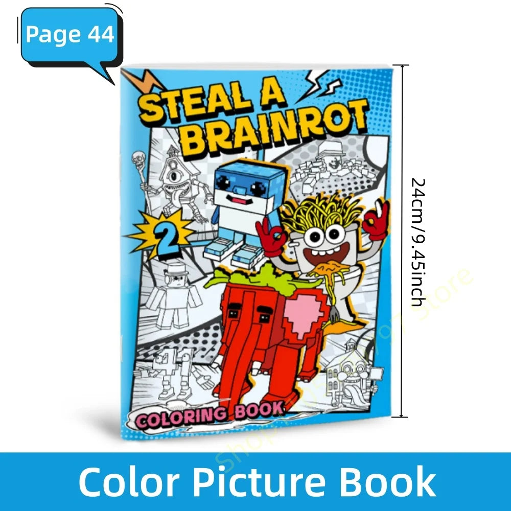 Steal A Brainrot Coloring Books Sketchbook School Colors Painting Art Supplies 67 House 9 Job Drawing Books Gifts Set Girl Toys