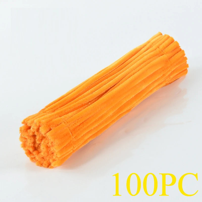 100pcs Pipe Cleaners Chenille Stem Craft Flower Supplies, 3 Colors Pipe Cleaners Set for DIY Art and Craft Decorations