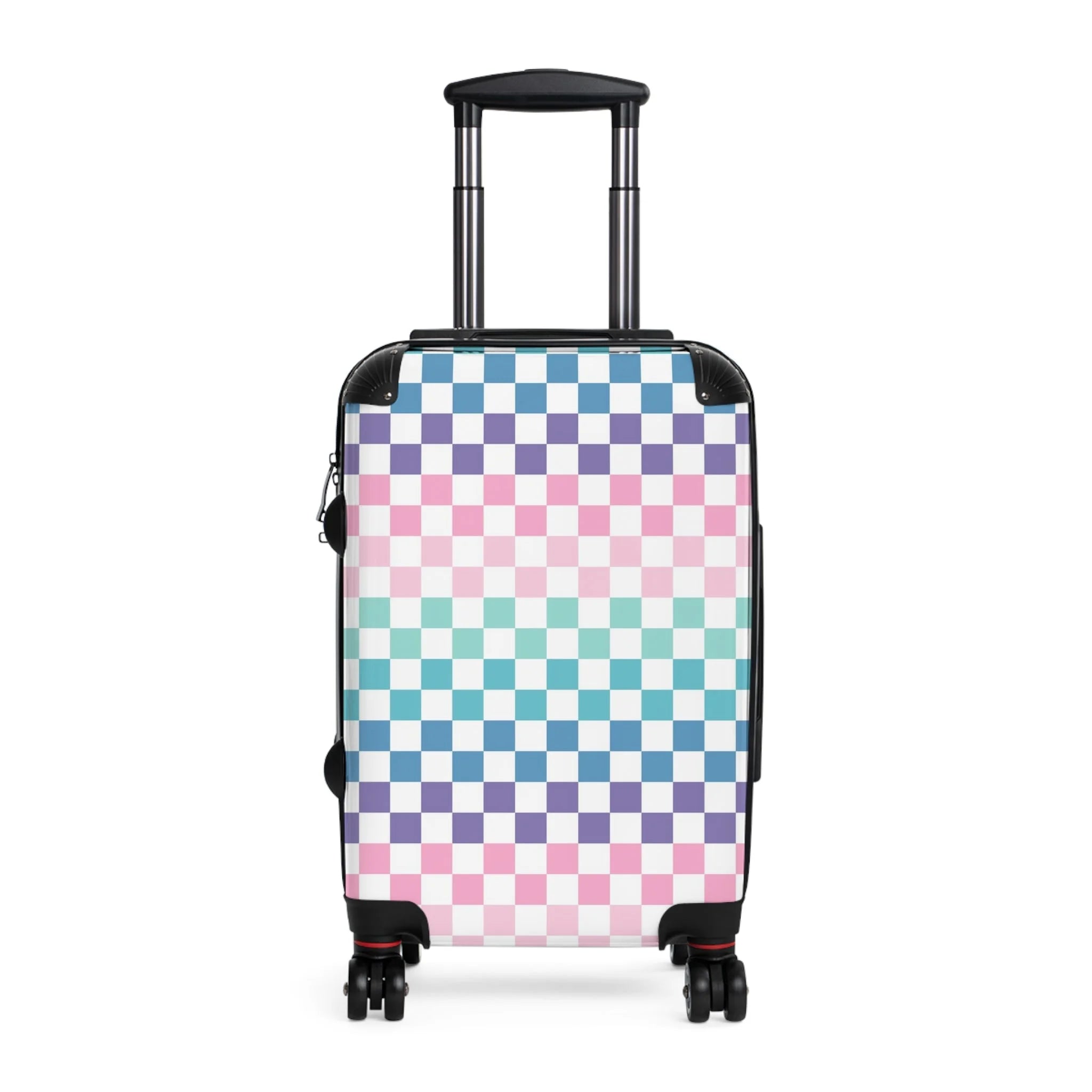 Vaporwave Rainbow Checkerboard Suitcase in Multiple Sizes, Artsulli - Art is Long, Life is Short, Bags, Size, Small, Color, Black, , , 32637261527034944834