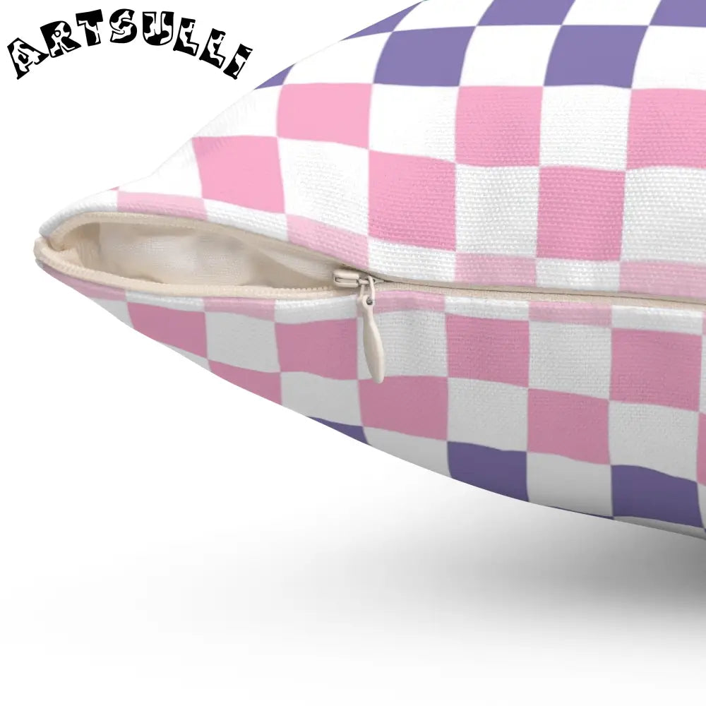 Vaporwave Rainbow Checkerboard Throw Pillow, Artsulli - Art is Long, Life is Short, Home Decor, , , , , , , 