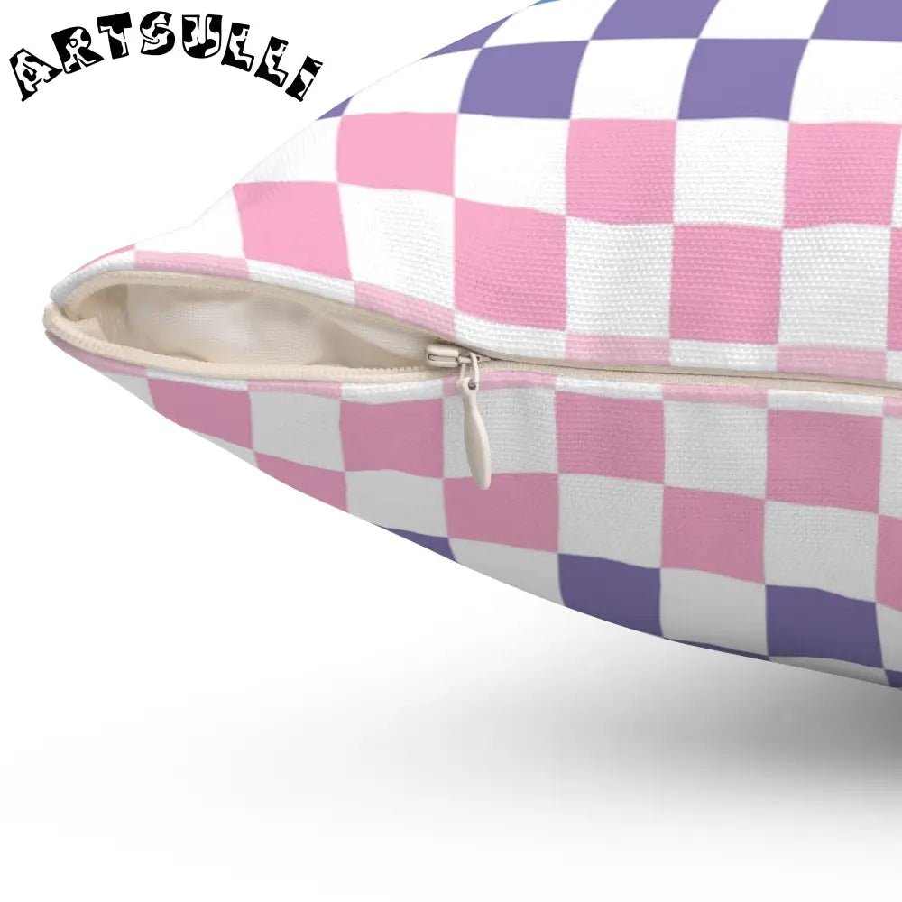 Vaporwave Rainbow Checkerboard Throw Pillow, Artsulli - Art is Long, Life is Short, Home Decor, , , , , , , 