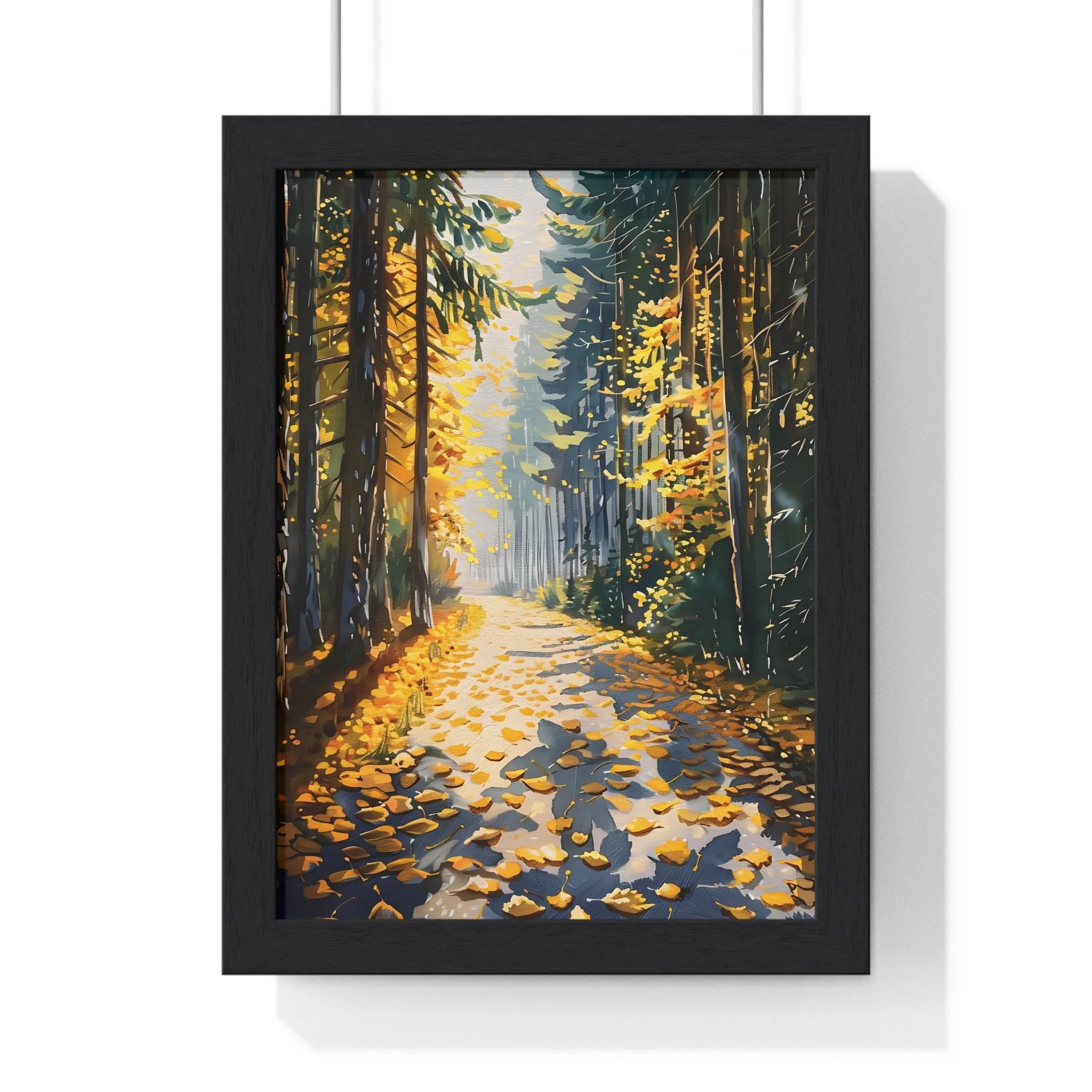 Buy The Best black framed forest path poster By Artsulli x Color Printify - Autumn Forest Path Framed Wall Art - 2025