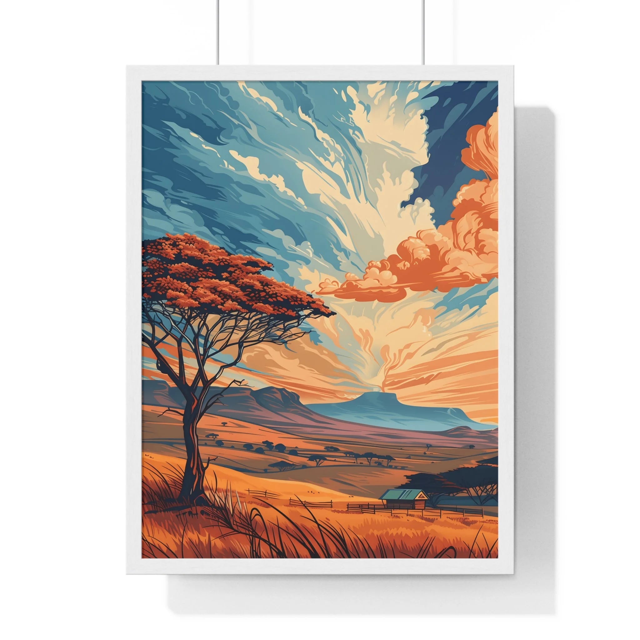Buy The Best single tree art print vibrant By Artsulli x Color Printify - Vibrant Sunset Tree Framed Landscape Poster - 2025