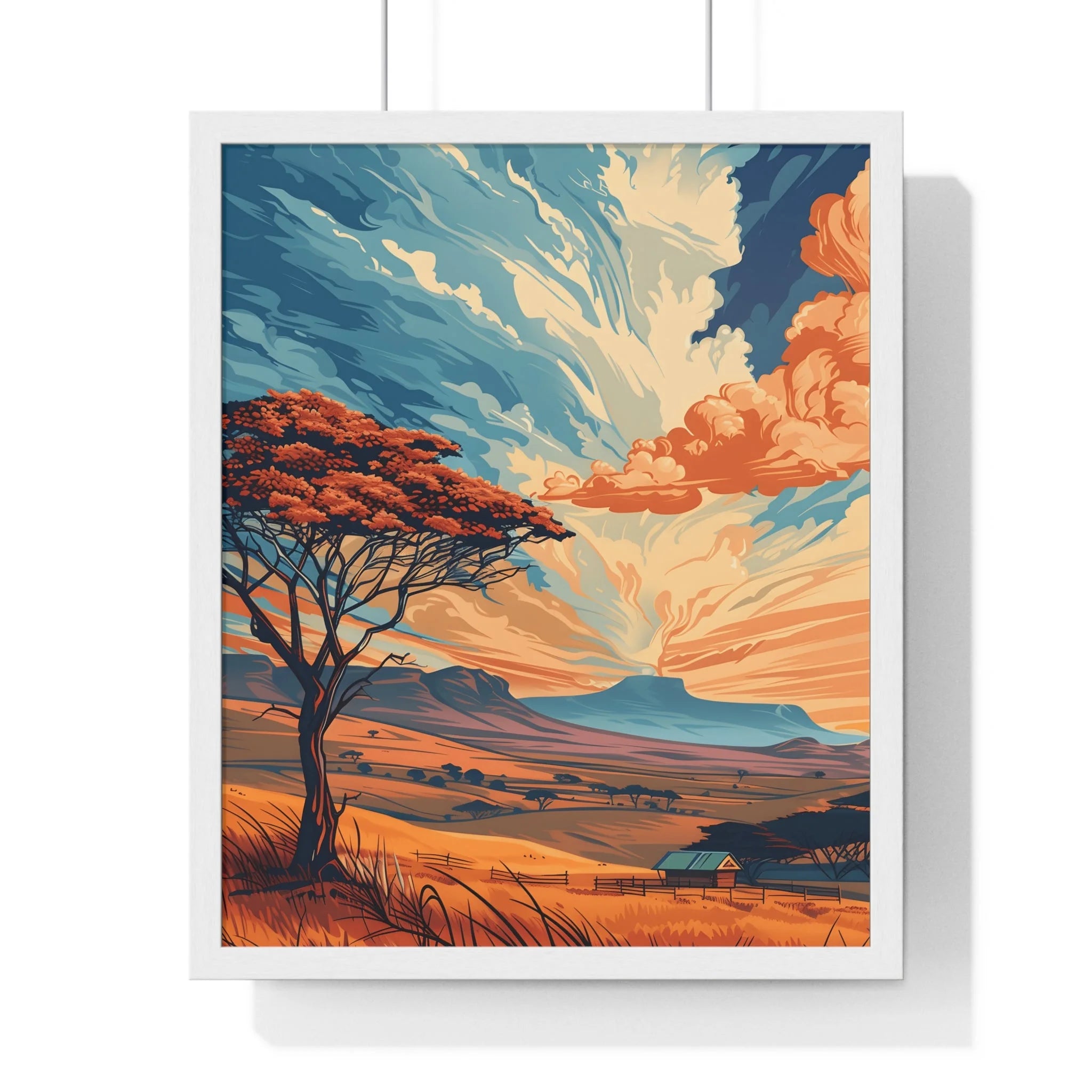 Buy The Best 24x36 inch canvas print vibrant By Artsulli x Color Printify - Vibrant Sunset Tree Framed Landscape Poster - 2025