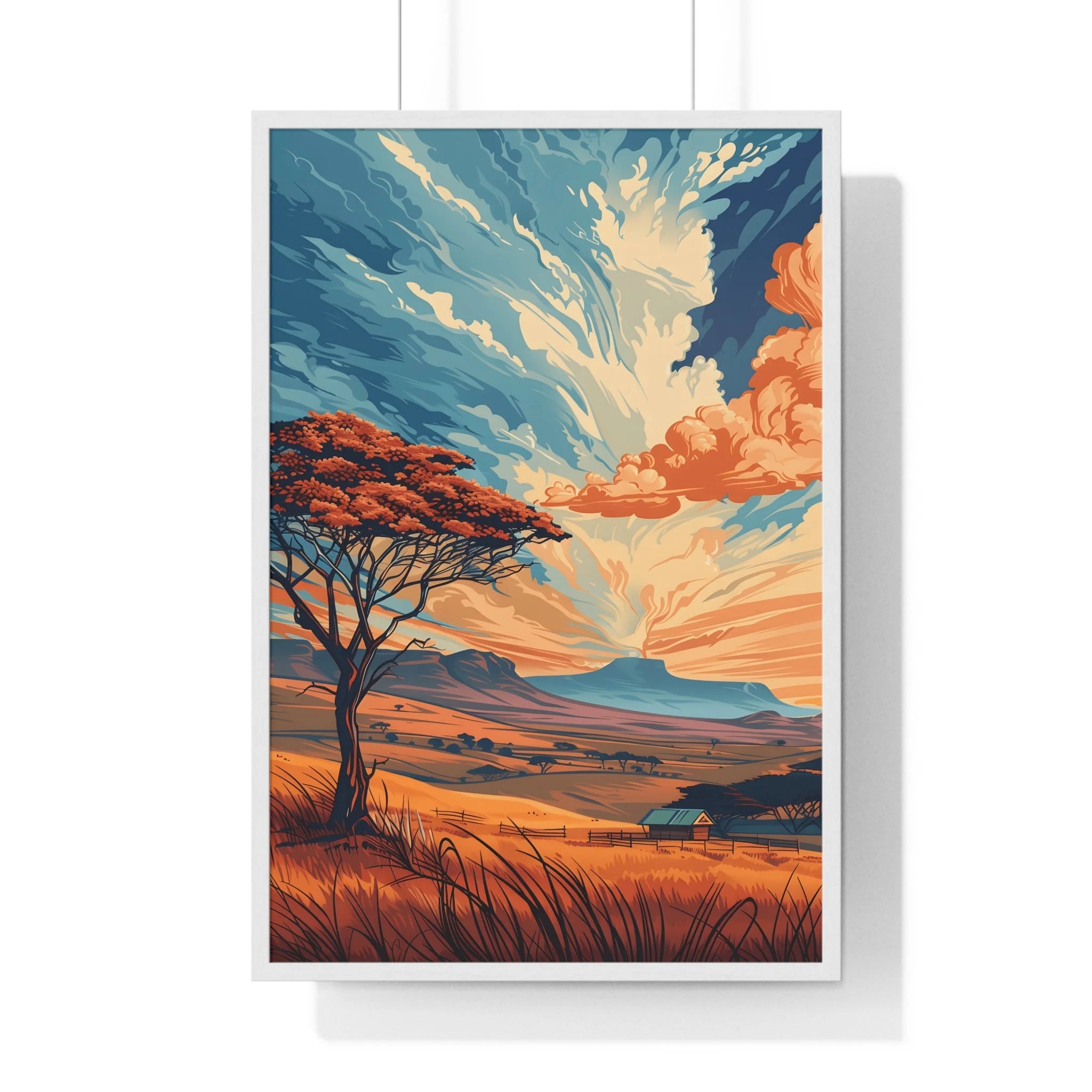 Buy The Best 24x36 inch canvas print sunset By Artsulli x Color Printify - Vibrant Sunset Tree Framed Landscape Poster - 2025