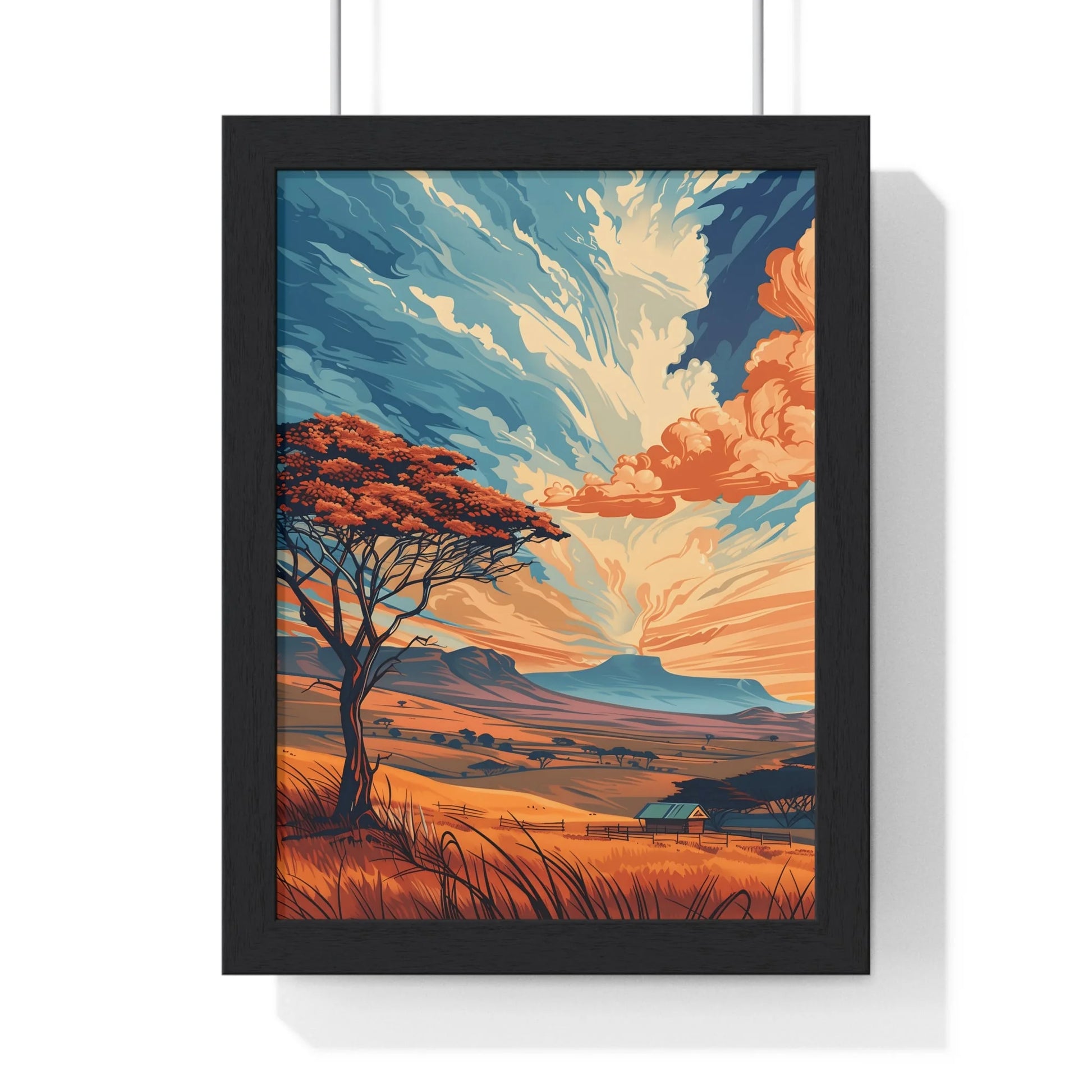 Buy The Best black framed landscape poster vibrant By Artsulli x Color Printify - Vibrant Sunset Tree Framed Landscape Poster - 2025