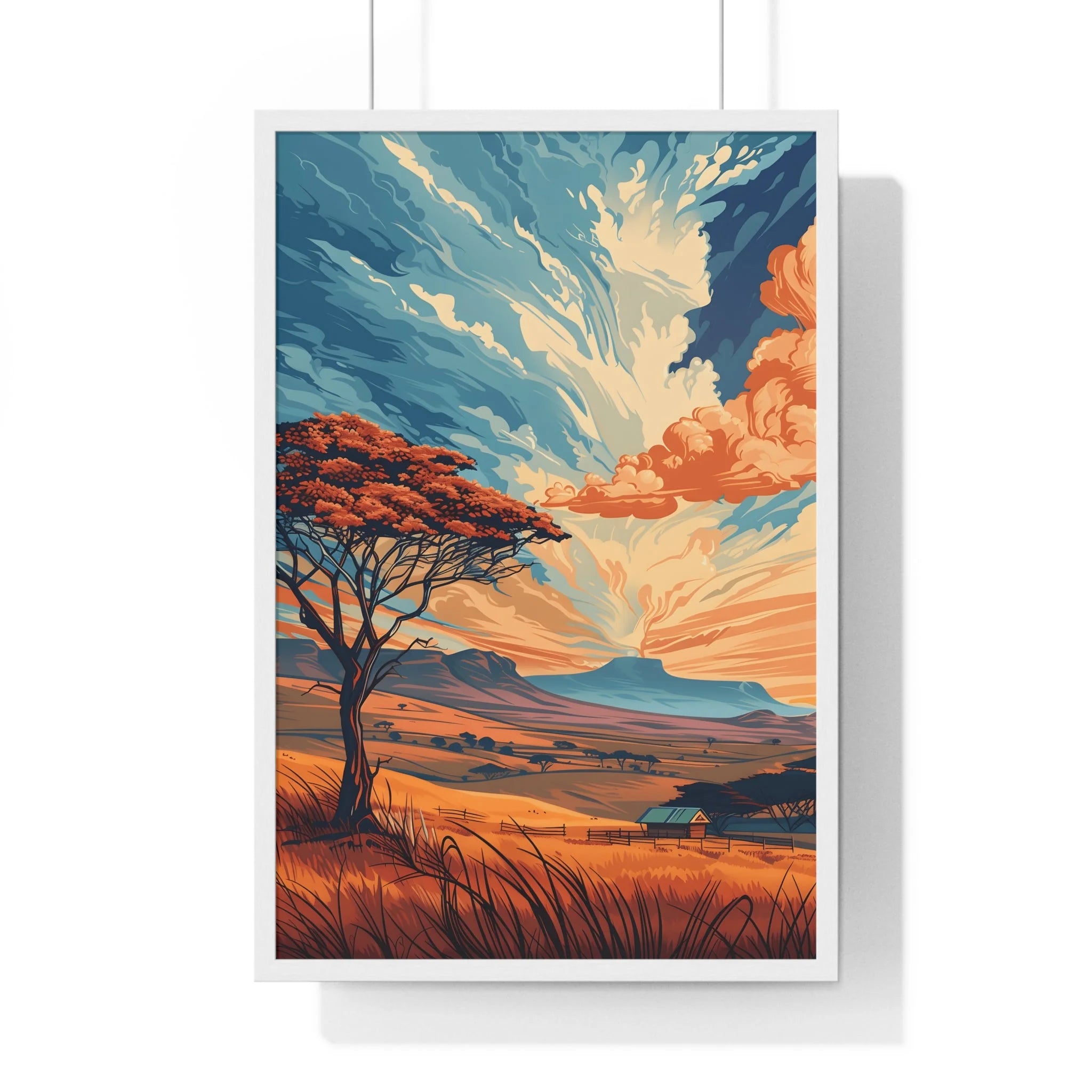 Buy The Best canvas print sunset landscape tree By Artsulli x Color Printify - Vibrant Sunset Tree Framed Landscape Poster - 2025
