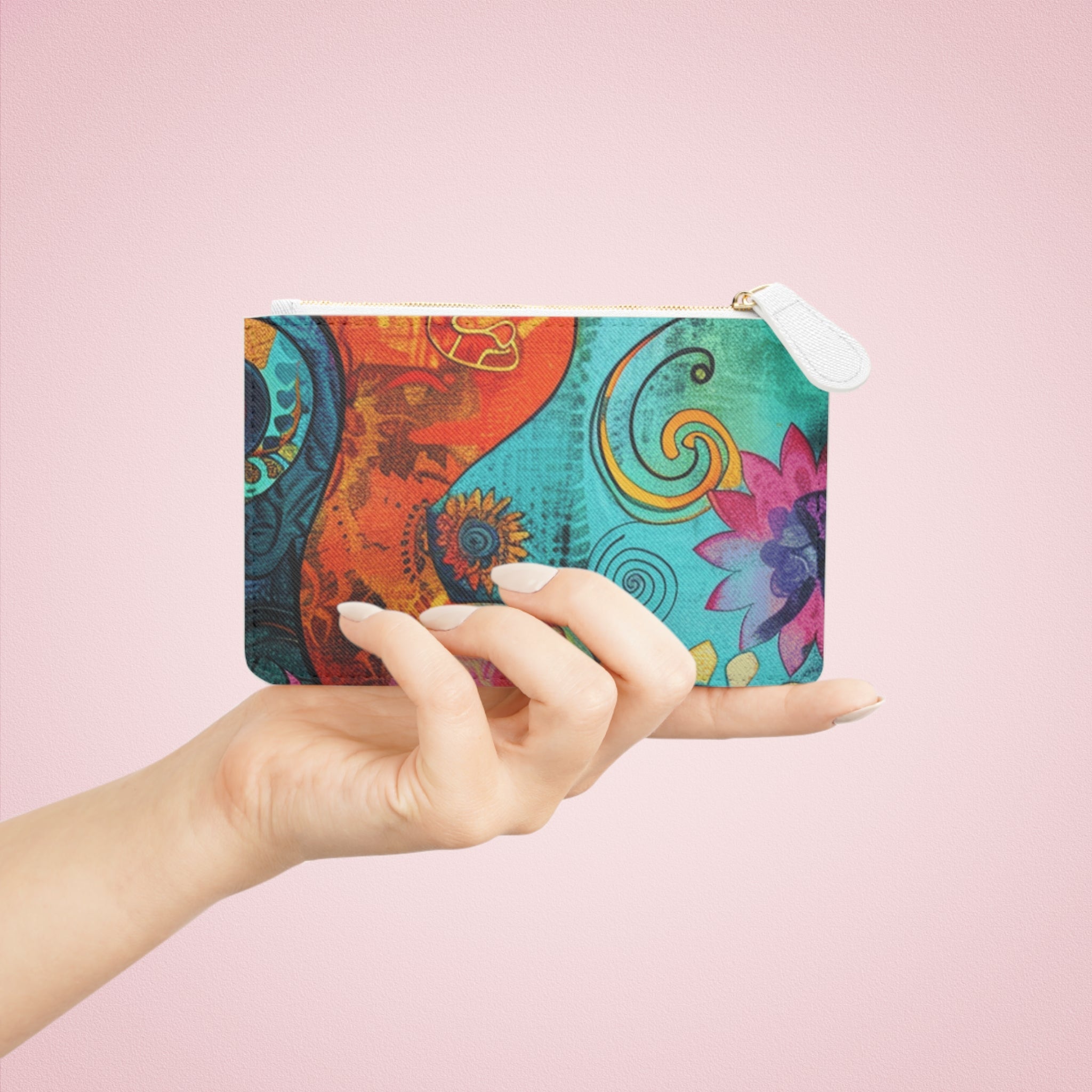 Vibrant Abstract Art Clutch Bag, Artsulli - Art is Long, Life is Short, Bags, , , , , , , 