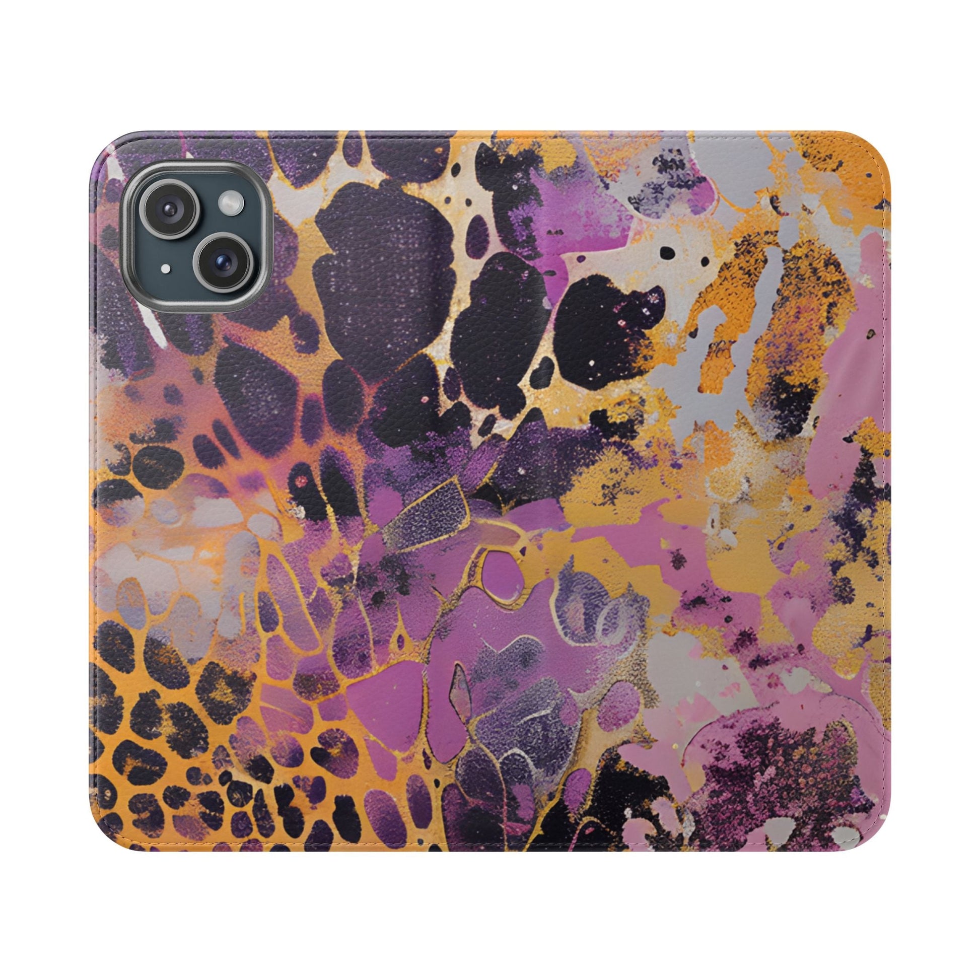 Vibrant Abstract Art Flip Cases, Artsulli - Art is Long, Life is Short, Phone Case, Size, iPhone 15 Plus, , , , , 14602882178641694446