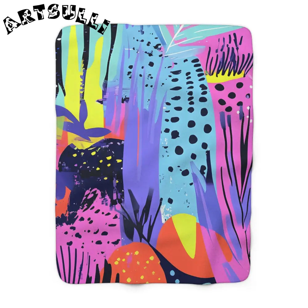 JAKKOUTTHEBXX Vibrant Abstract Art Sherpa Fleece Blanket 2025