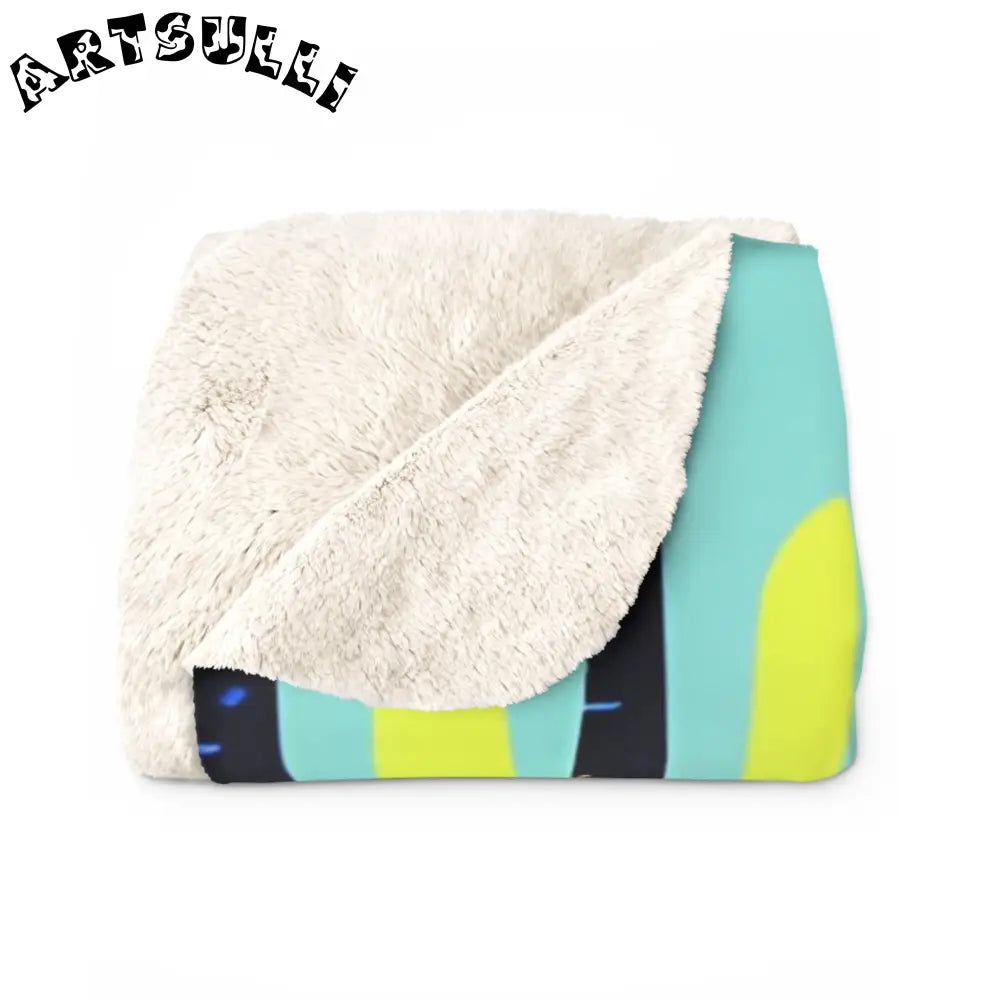 Vibrant Abstract Art Sherpa Fleece Blanket, Artsulli - Art is Long, Life is Short, Home Decor, , , , , , , 