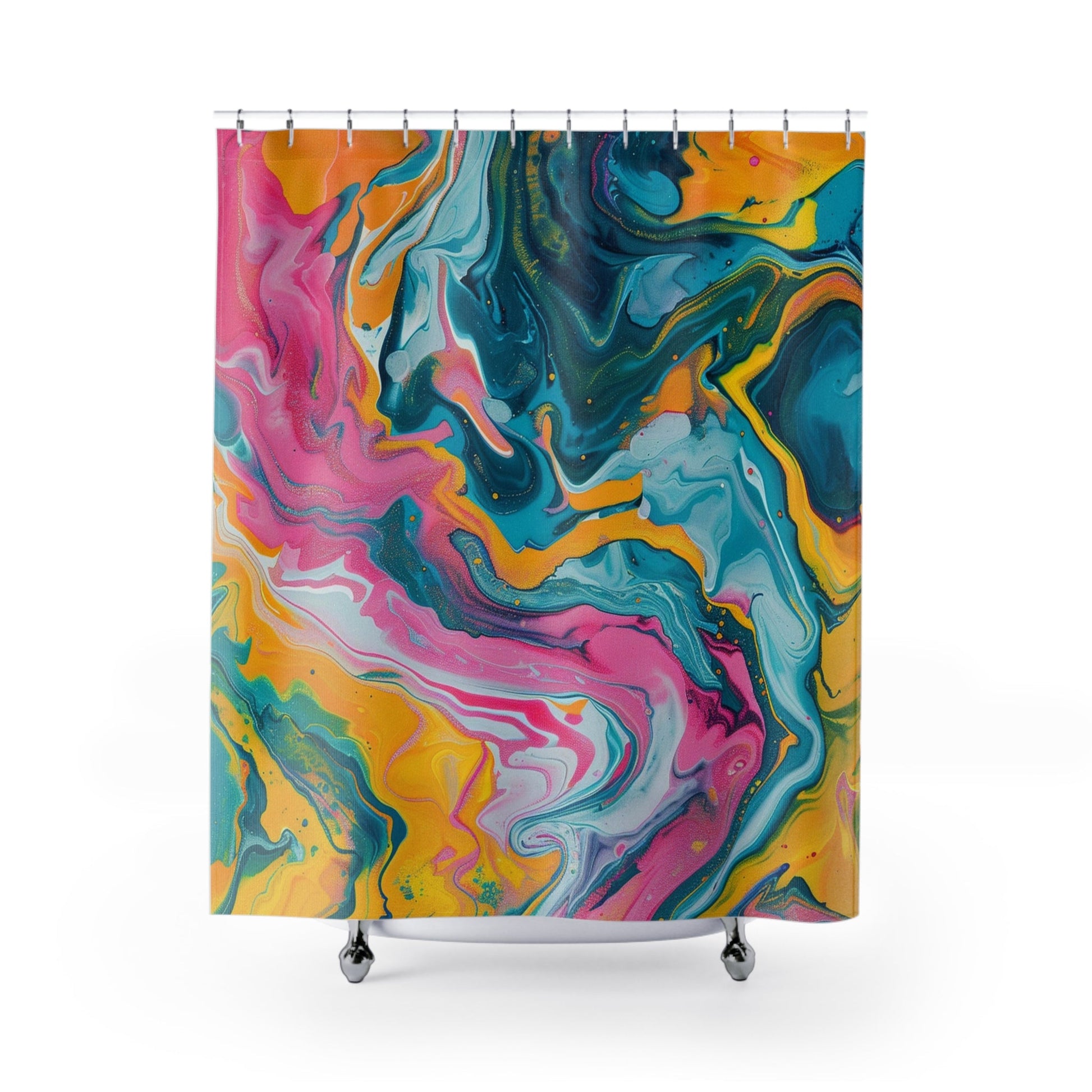 Vibrant Abstract Art Shower Curtain, Artsulli - Art is Long, Life is Short, Home Decor, Size, 71" × 74", , , , , 14404571864550059031