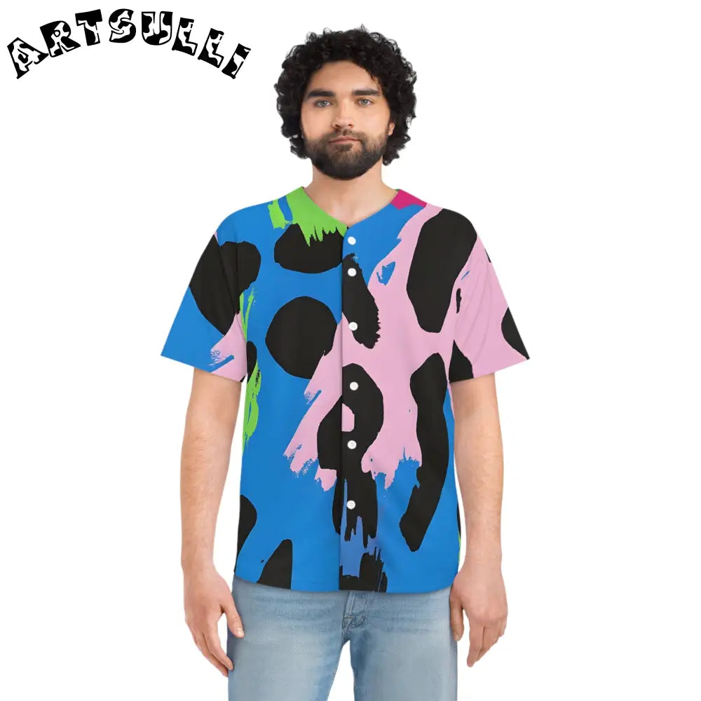Vibrant Abstract Baseball Jersey, Artsulli - Art is Long, Life is Short, All Over Prints, , , , , , , 
