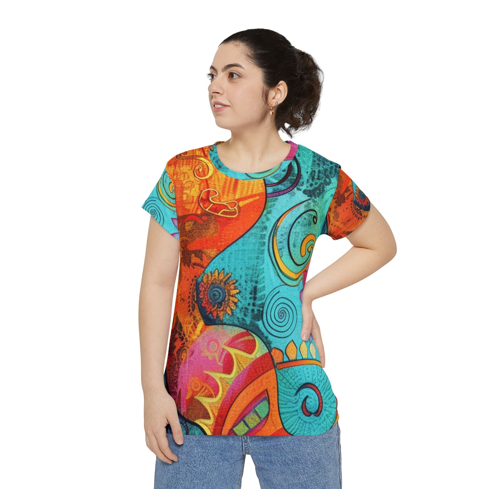 Vibrant Abstract Bohemian T-Shirt, Artsulli - Art is Long, Life is Short, All Over Prints, , , , , , , 