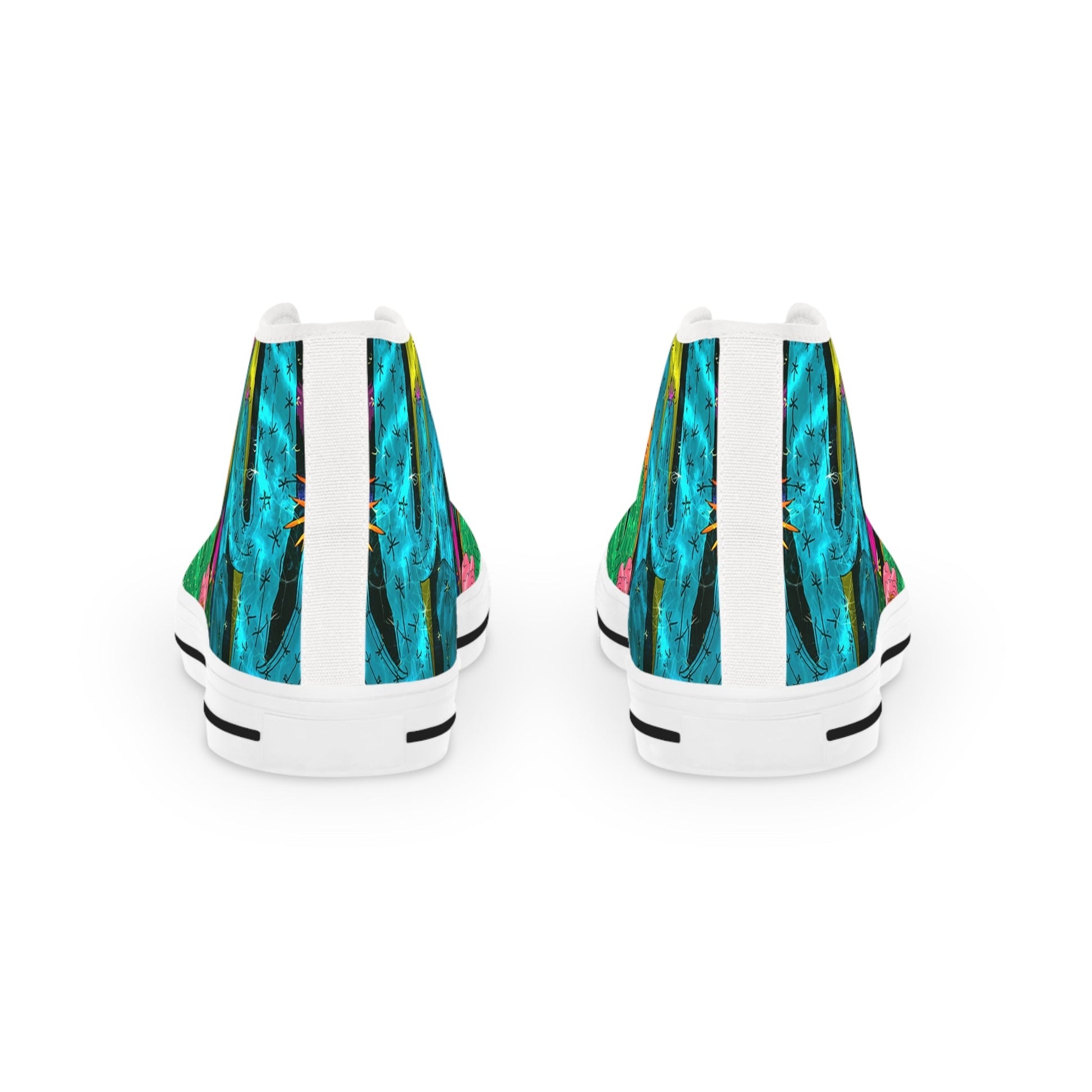 Printify Vibrant Abstract Cactus Plant Men’s Canvas High-Top Sneakers 2025
