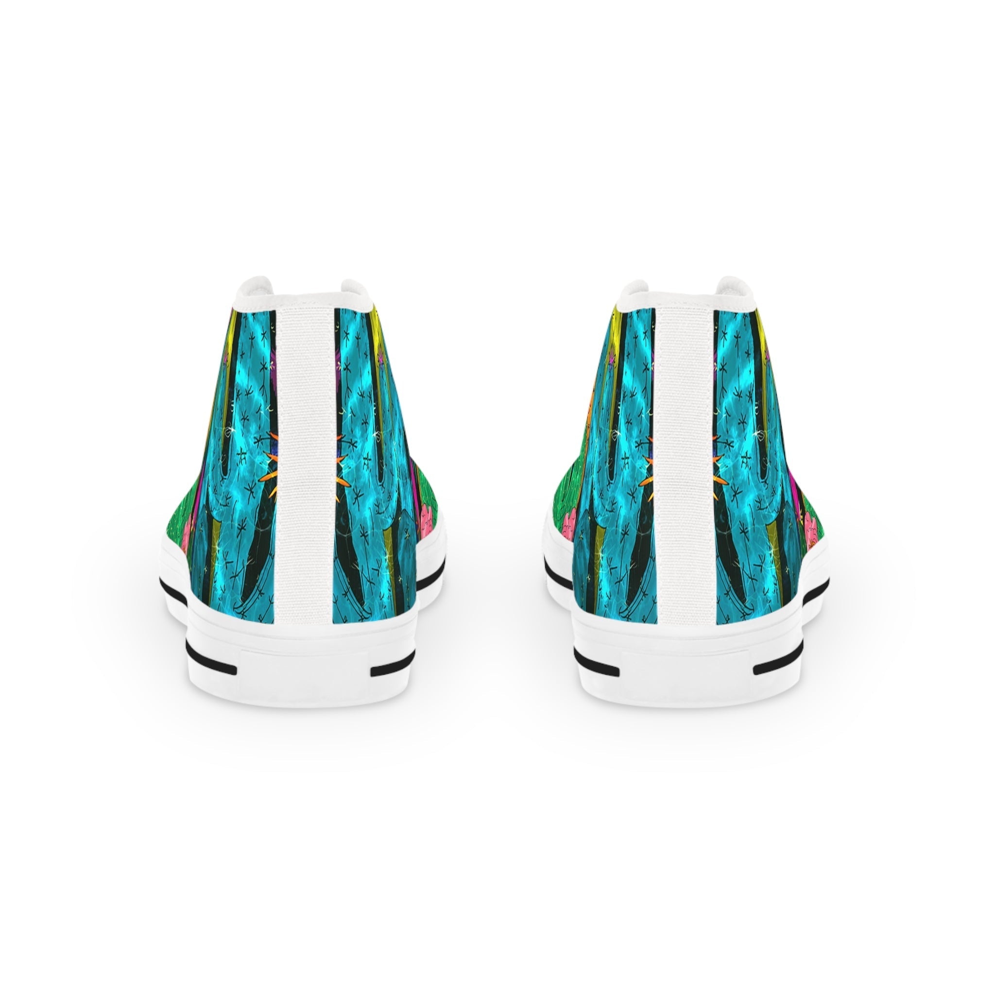 Printify Vibrant Abstract Cactus Plant Men’s Canvas High-Top Sneakers 2025