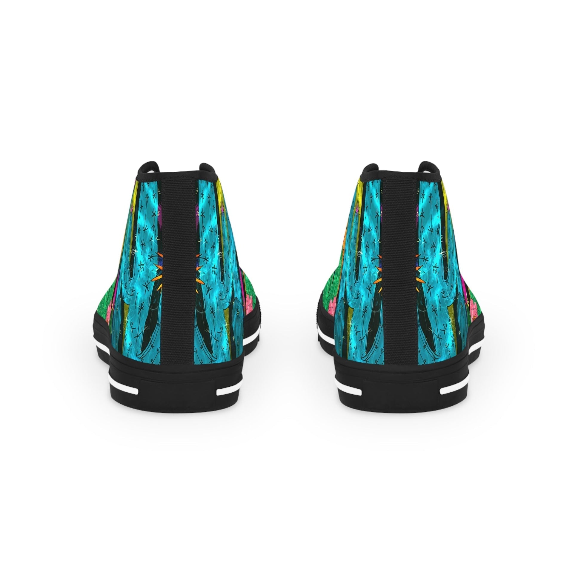 Printify Vibrant Abstract Cactus Plant Men’s Canvas High-Top Sneakers 2025