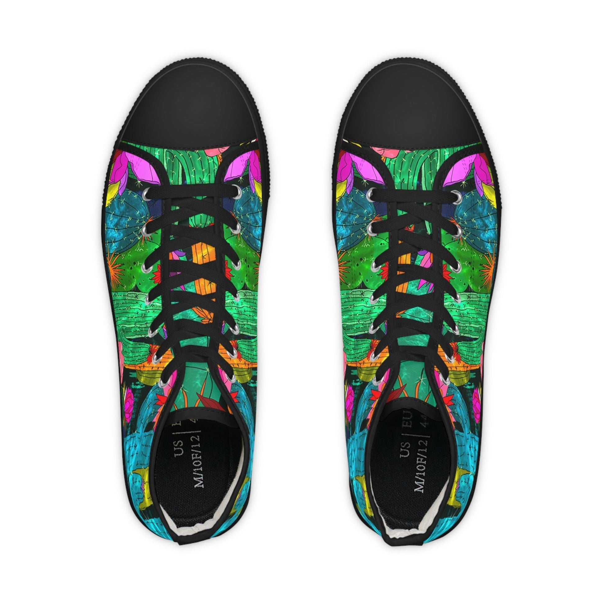 Printify Vibrant Abstract Cactus Plant Men’s Canvas High-Top Sneakers 2025