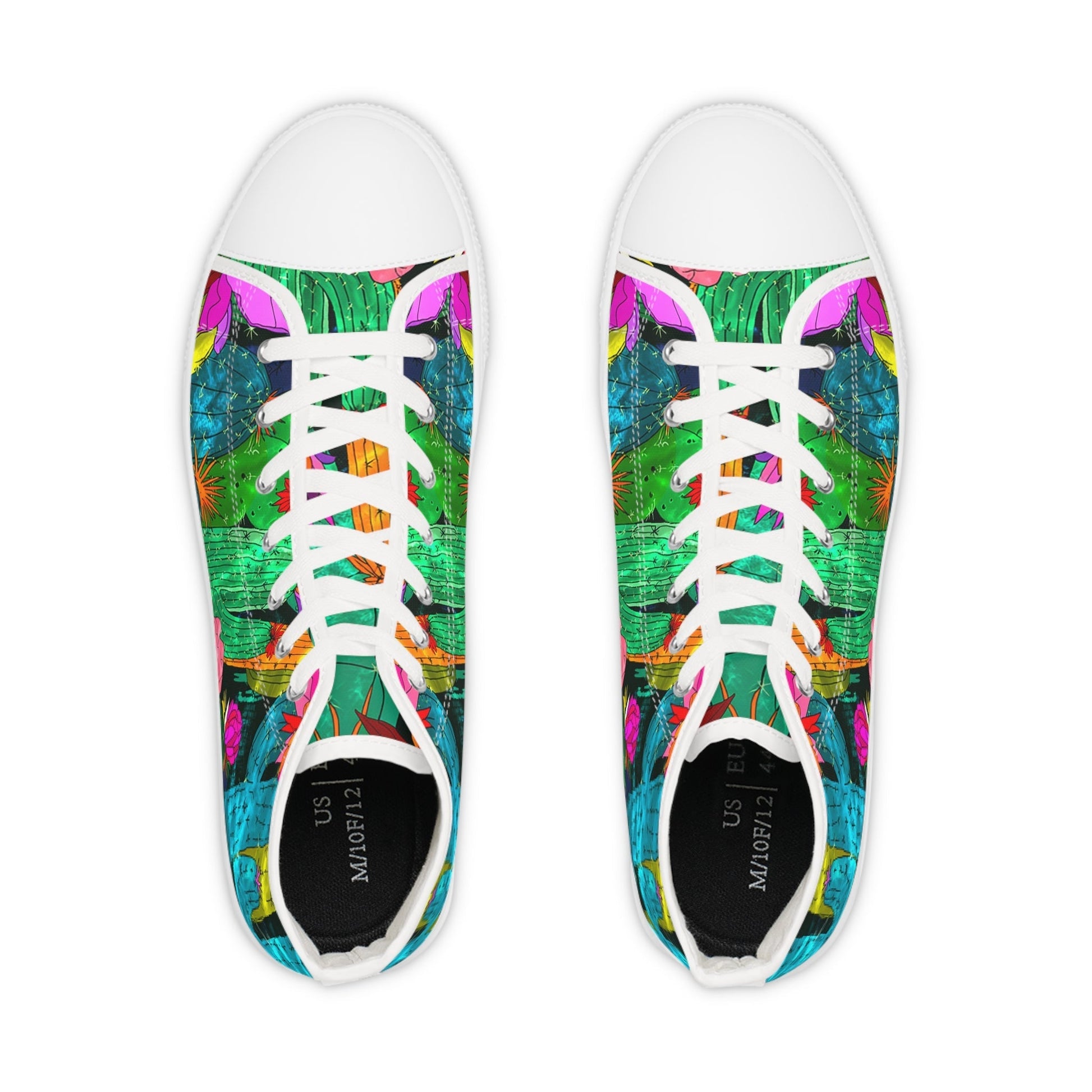 Printify Vibrant Abstract Cactus Plant Men’s Canvas High-Top Sneakers 2025