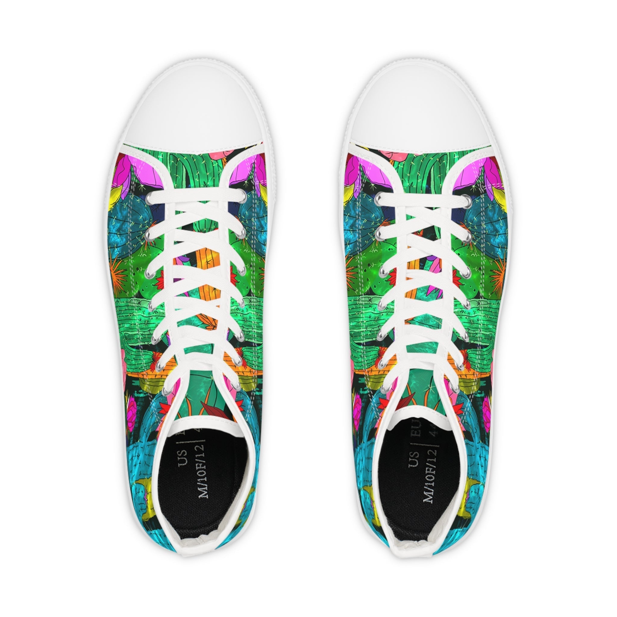 Printify Vibrant Abstract Cactus Plant Men’s Canvas High-Top Sneakers 2025