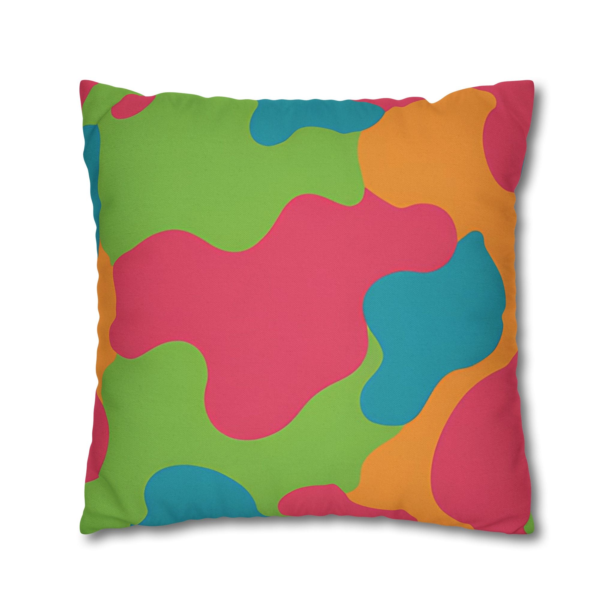 Vibrant Abstract Camo Throw Pillow, Artsulli - Art is Long, Life is Short, Home Decor, , , , , , , 