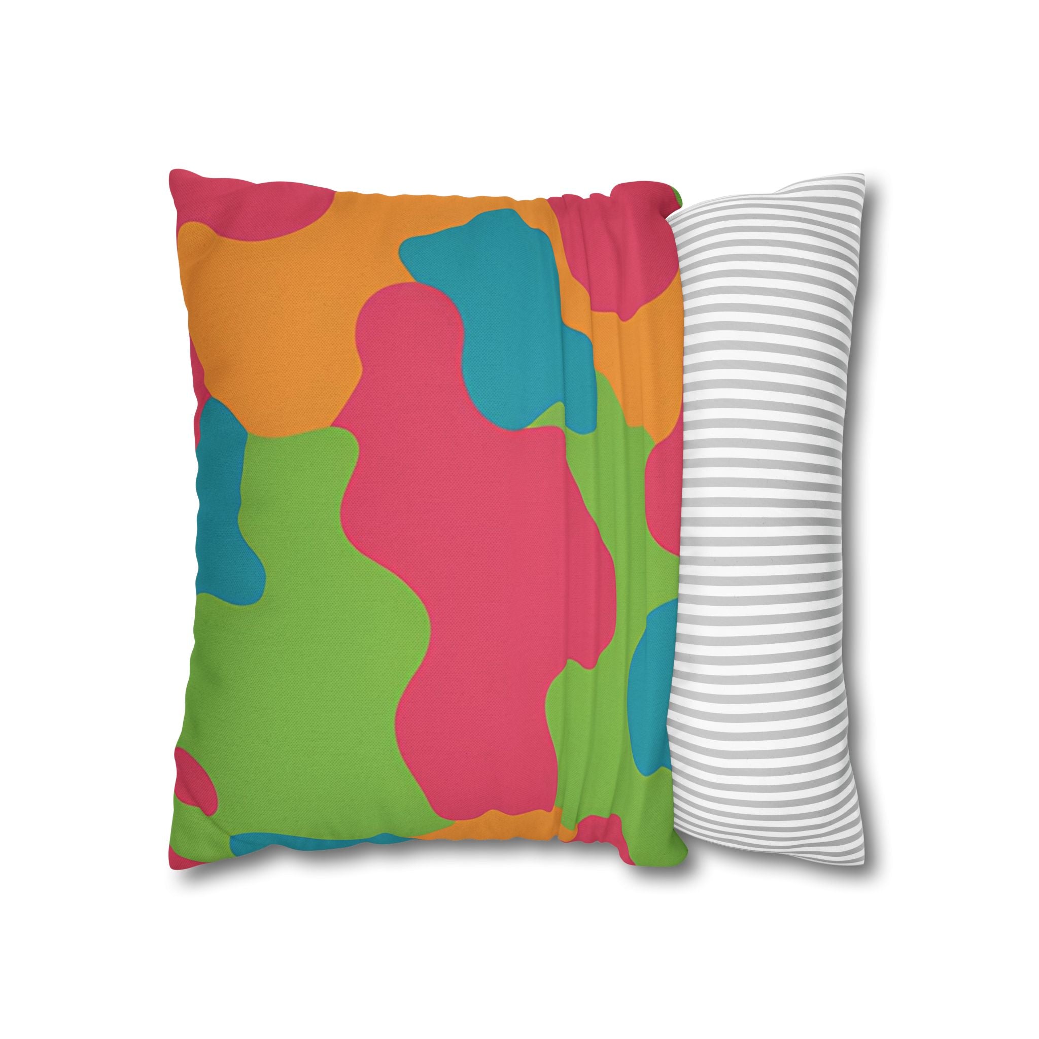 Vibrant Abstract Camo Throw Pillow, Artsulli - Art is Long, Life is Short, Home Decor, , , , , , , 