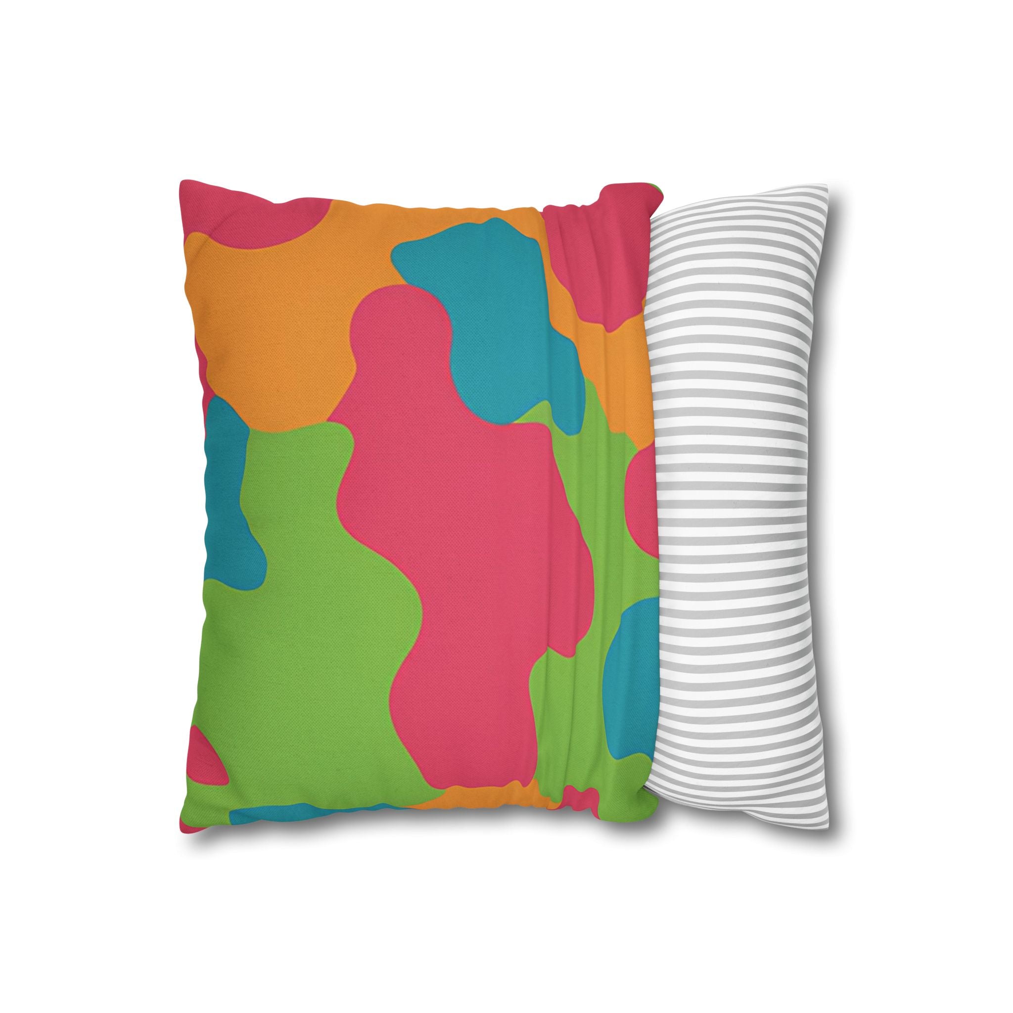 Vibrant Abstract Camo Throw Pillow, Artsulli - Art is Long, Life is Short, Home Decor, , , , , , , 