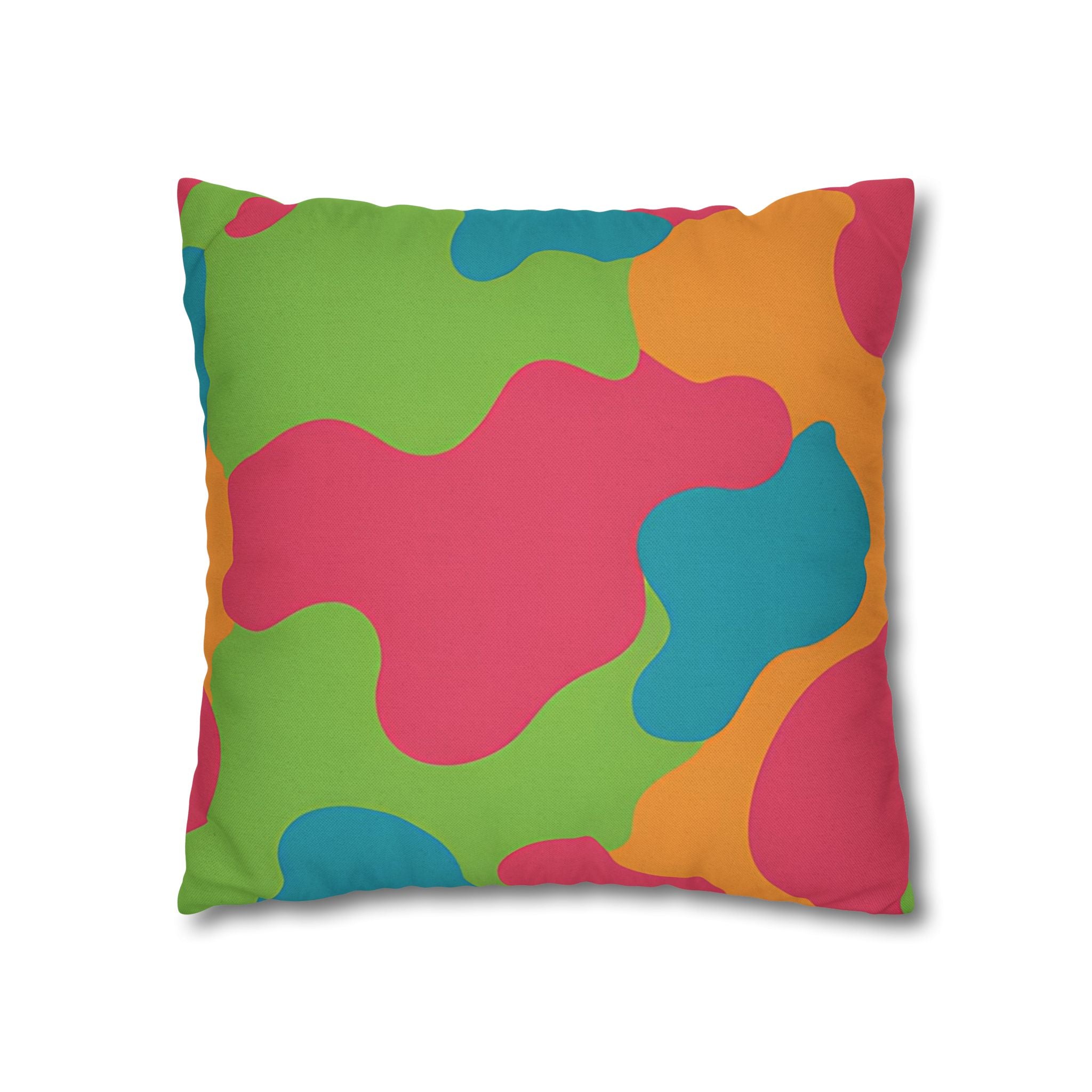 Vibrant Abstract Camo Throw Pillow, Artsulli - Art is Long, Life is Short, Home Decor, , , , , , , 