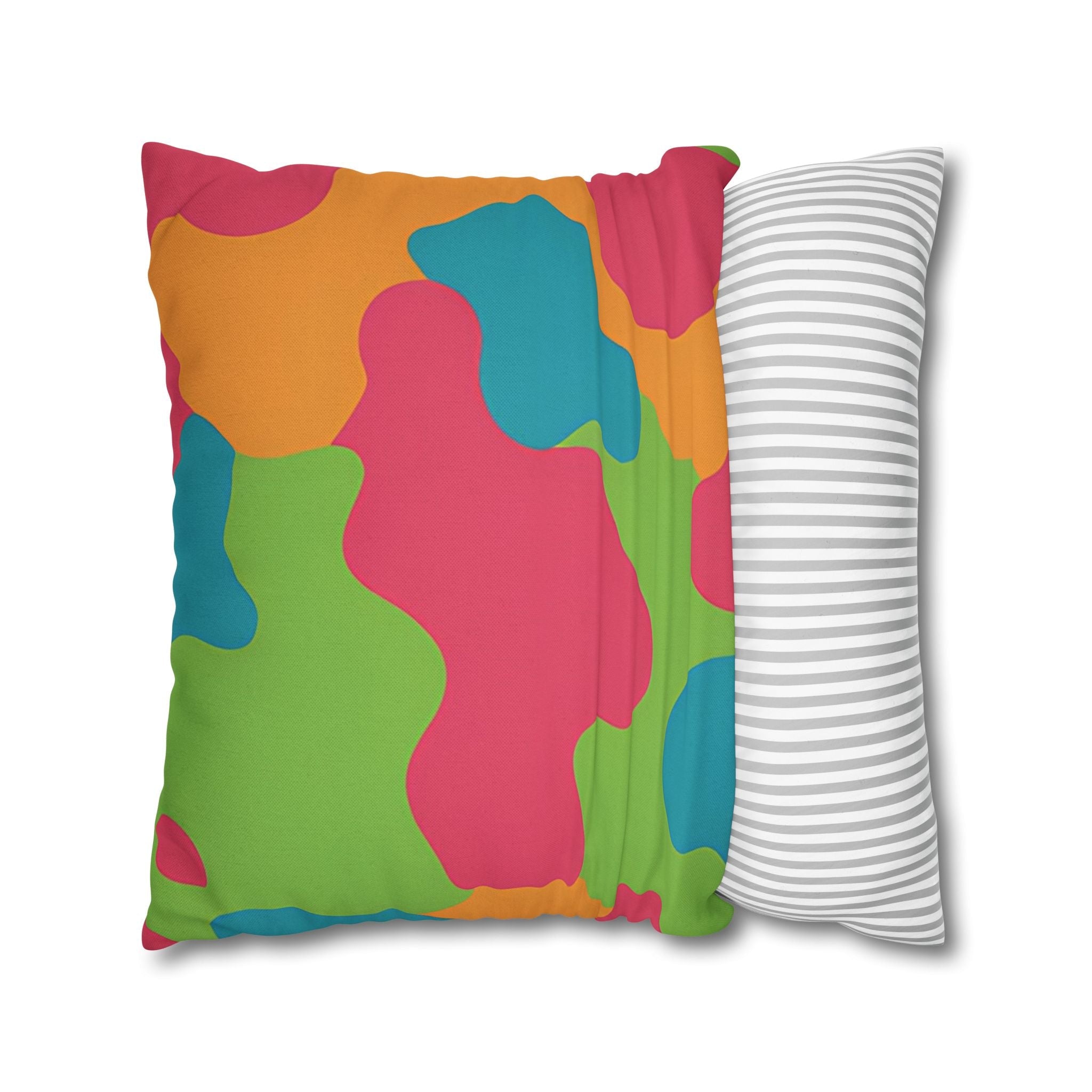 Vibrant Abstract Camo Throw Pillow, Artsulli - Art is Long, Life is Short, Home Decor, , , , , , , 
