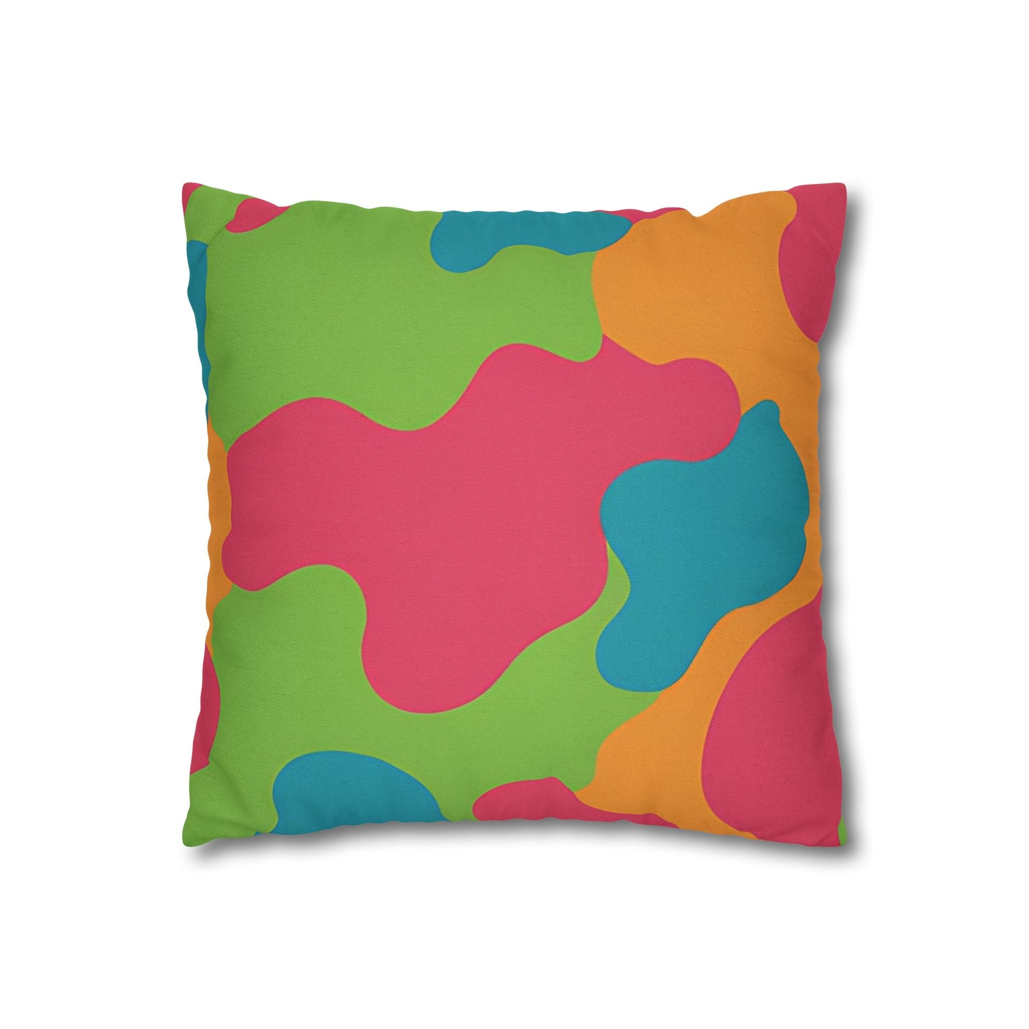 Vibrant Abstract Camo Throw Pillow, Artsulli - Art is Long, Life is Short, Home Decor, , , , , , , 