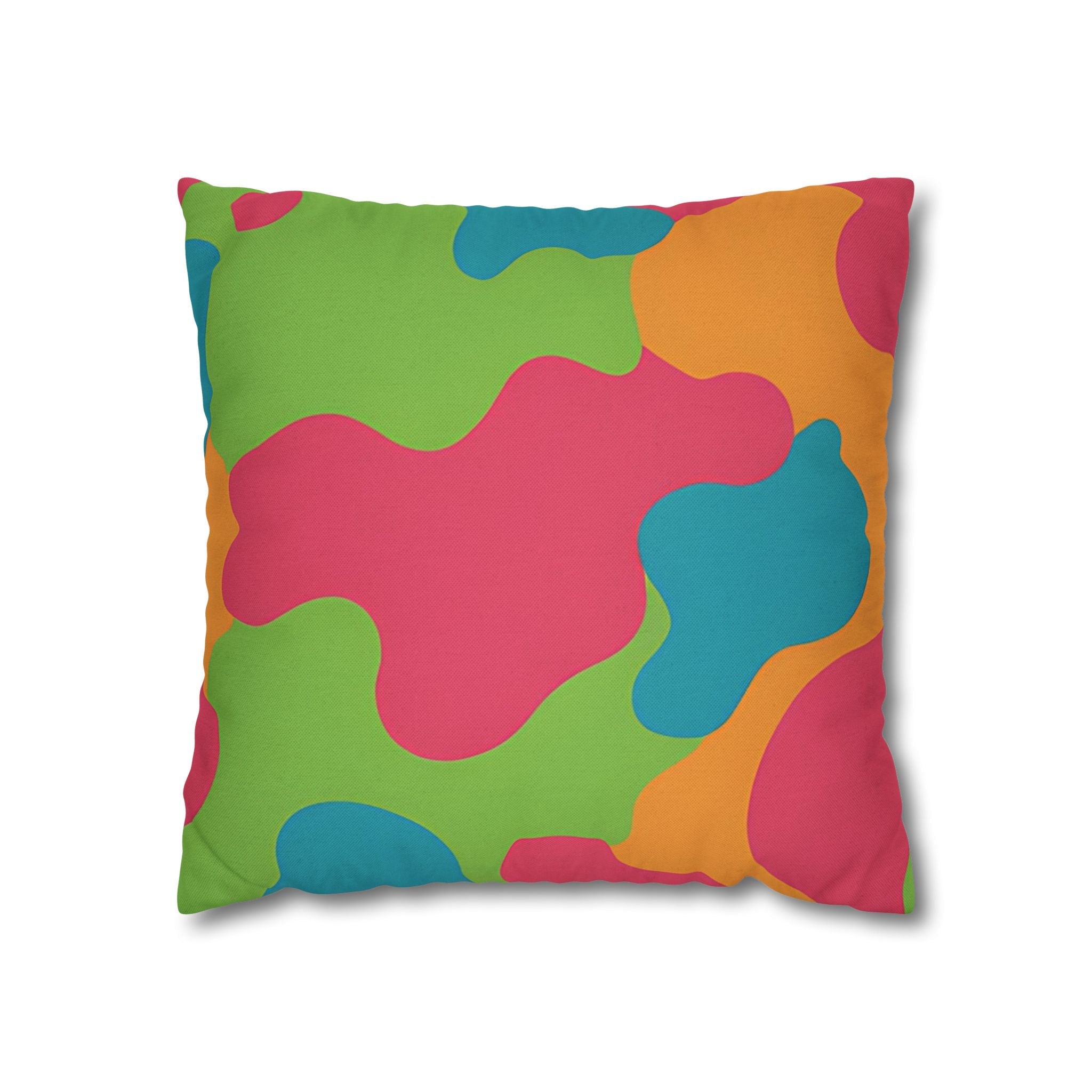 Vibrant Abstract Camo Throw Pillow, Artsulli - Art is Long, Life is Short, Home Decor, Size, 16" × 16", , , , , 56205961016357982026